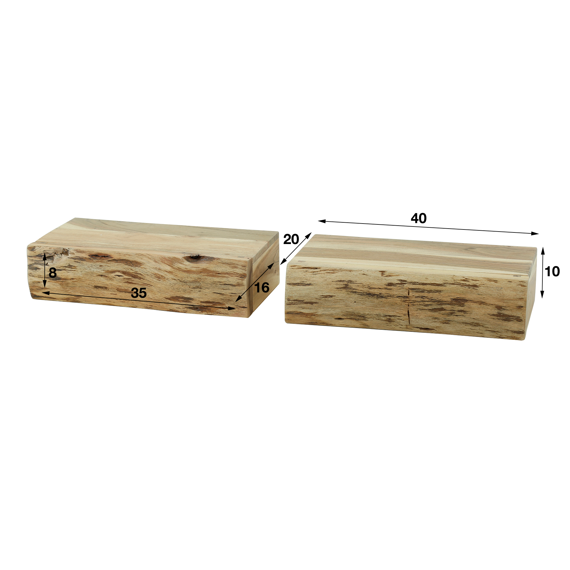 Table de chevet Tree L 1 tiroir - lot de 2 - Acacia massif