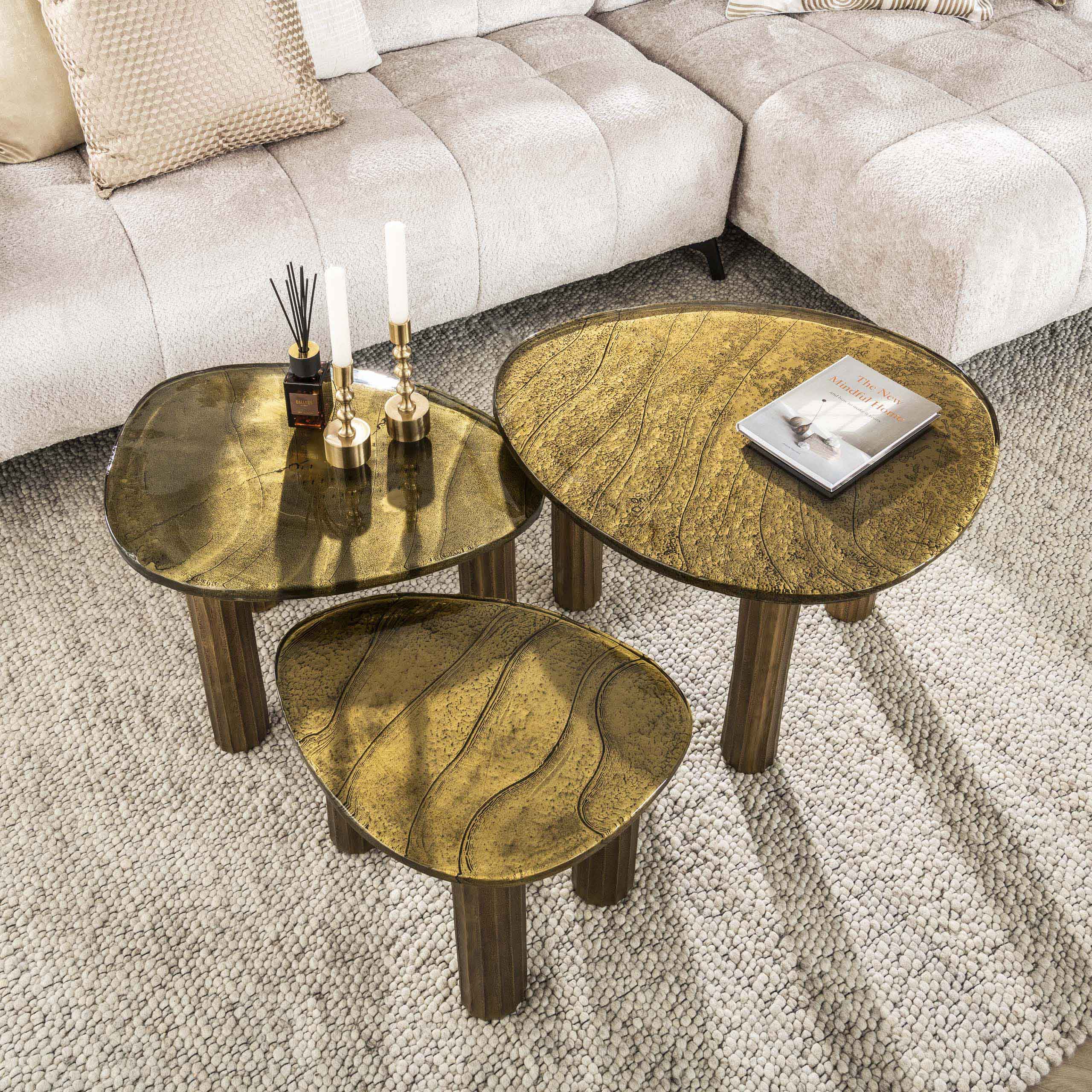 Table basse Eclipse M - Or antique