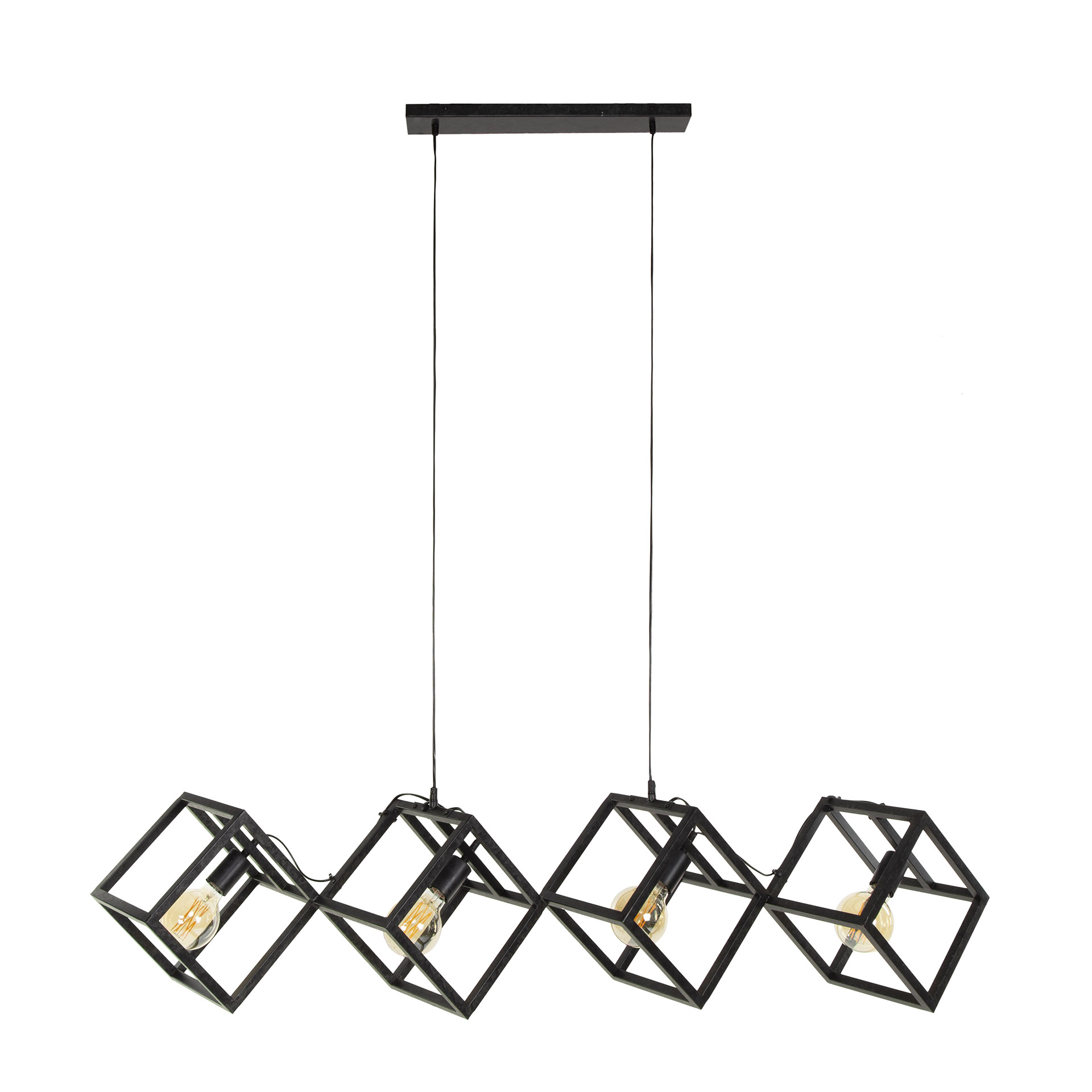 Lampe suspendue Cube 4 lumières - Charbon