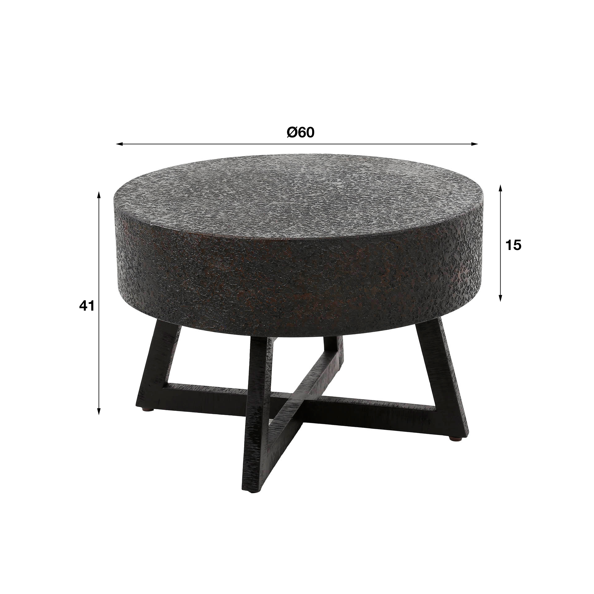 Table basse Ø60 basse encombrant ferreux