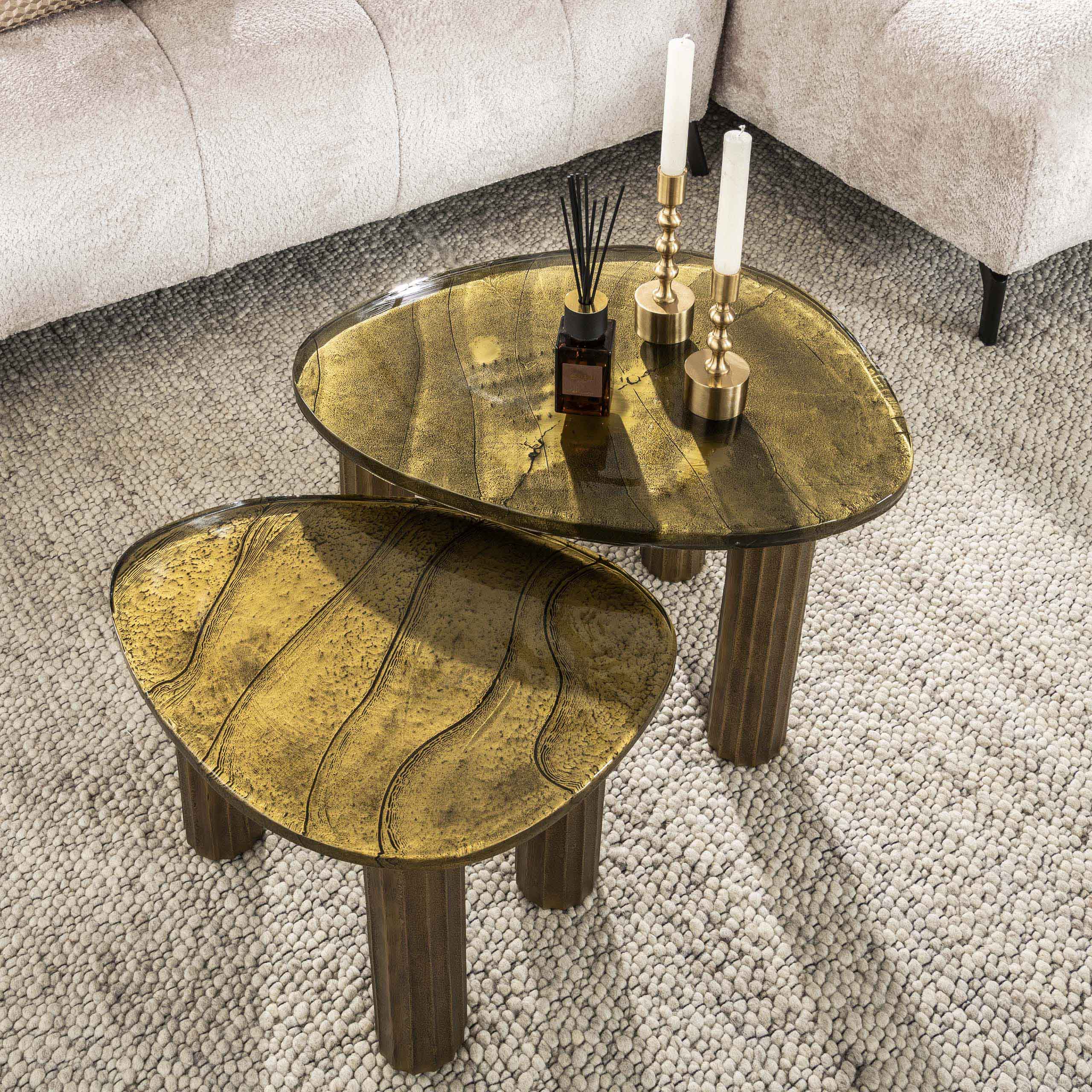 Table basse Eclipse S - Or antique