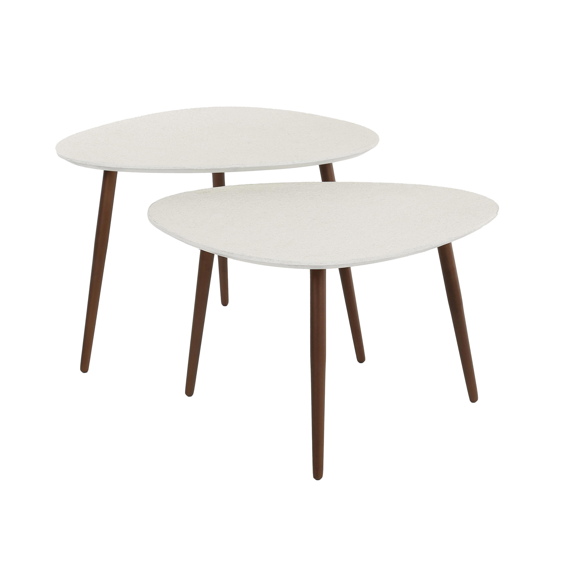 Ensemble de tables basses/2 pierres triangulaires / composite de marbre