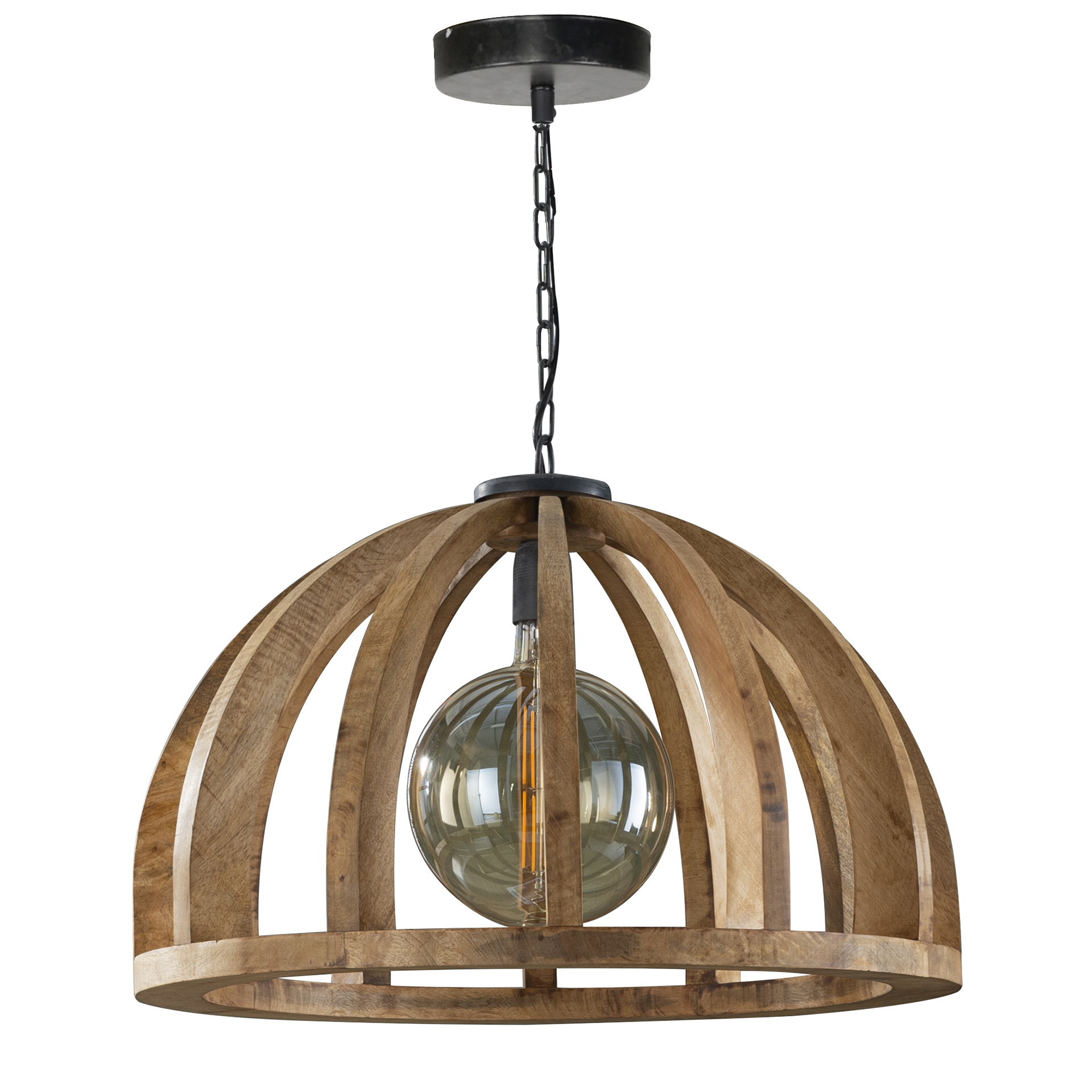 Lampe à suspension Orba 1 lumière Ø60 cm - Manguier massif
