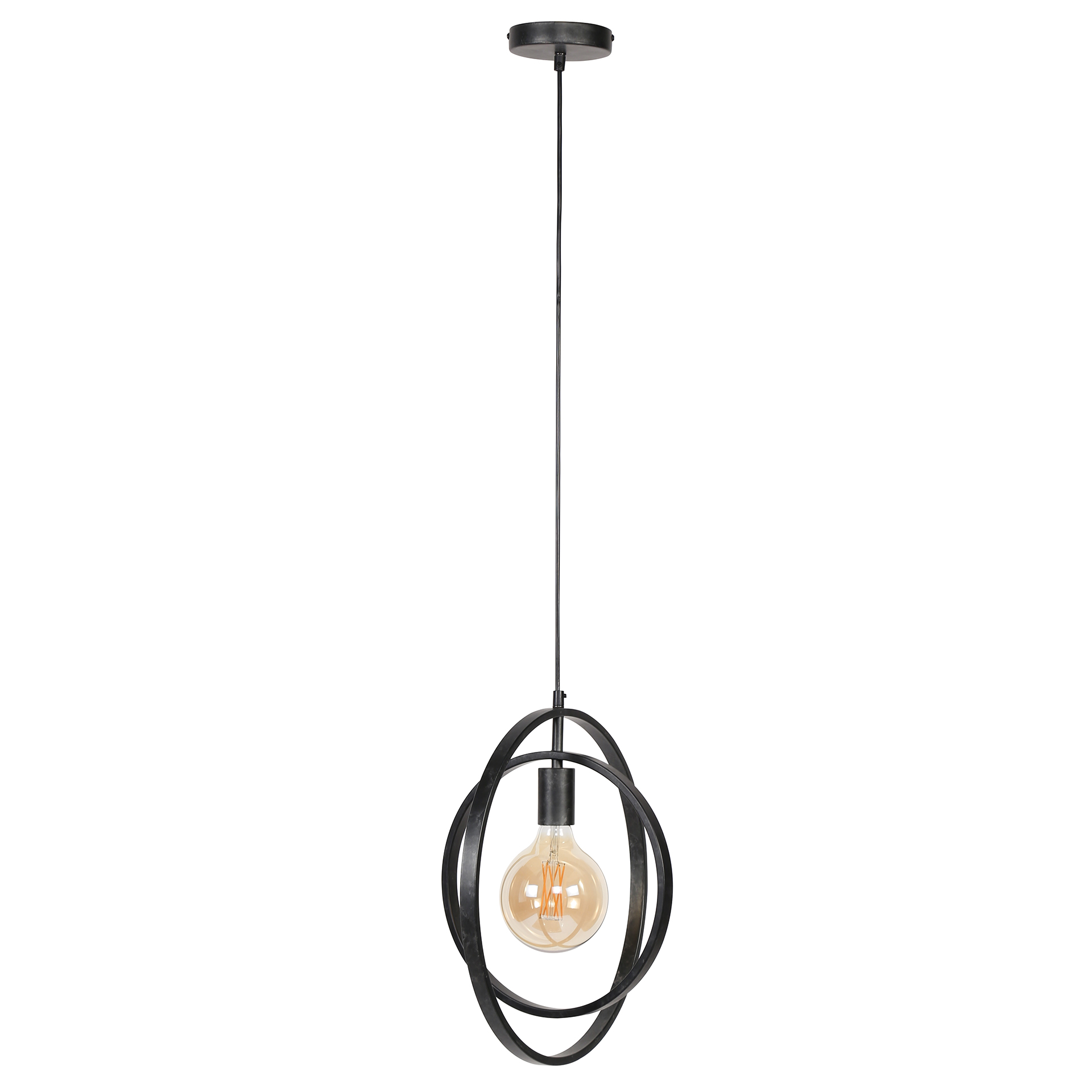 Lampe suspendue Turn Around 1 lumière - Charbon
