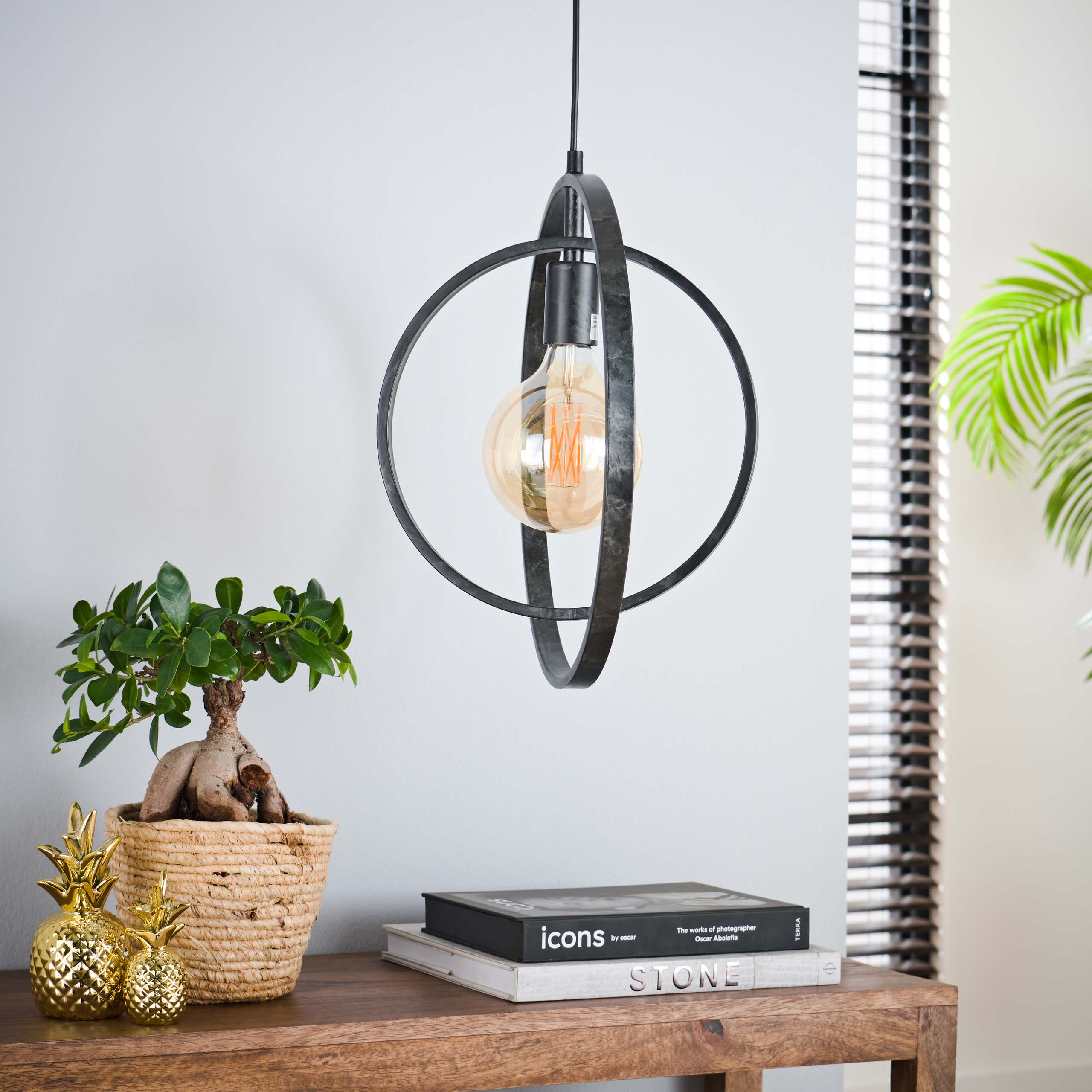 Lampe suspendue Turn Around 1 lumière - Charbon