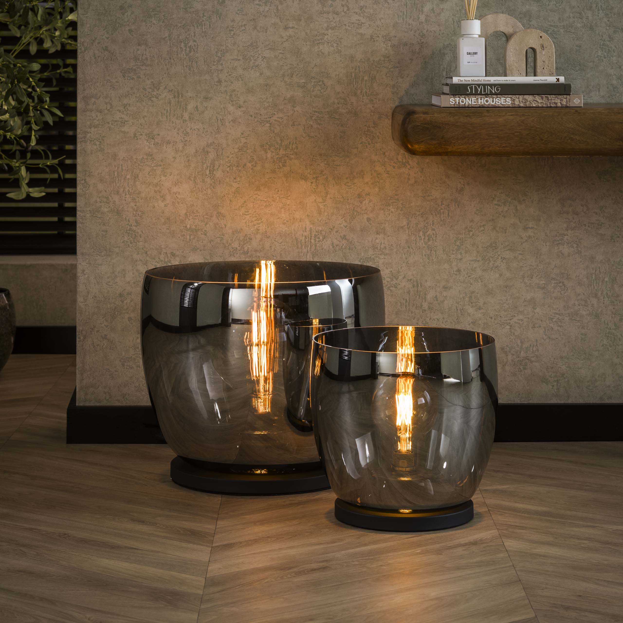 Lampadaire UP XXL 1 lumière - Verre gris fumé