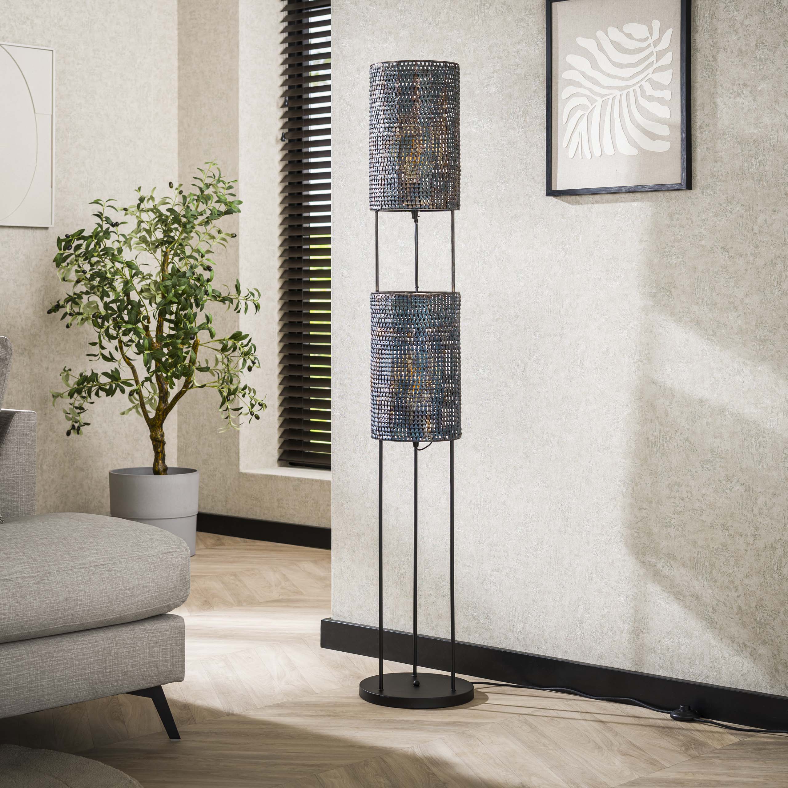 Lampadaire 2L Cylindre Mesh