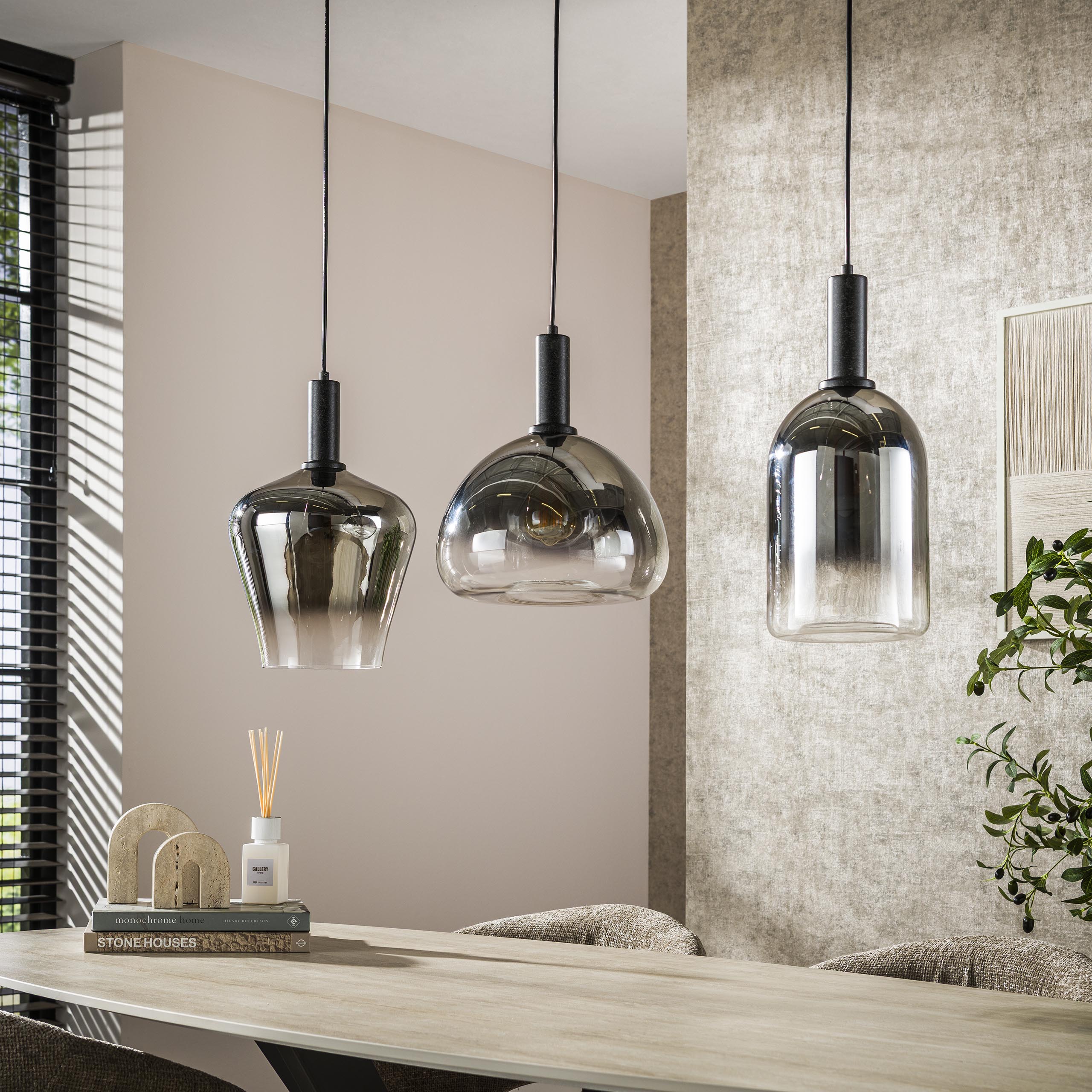 Lampe suspendue Zenith 3 lumières - Noir arctique
