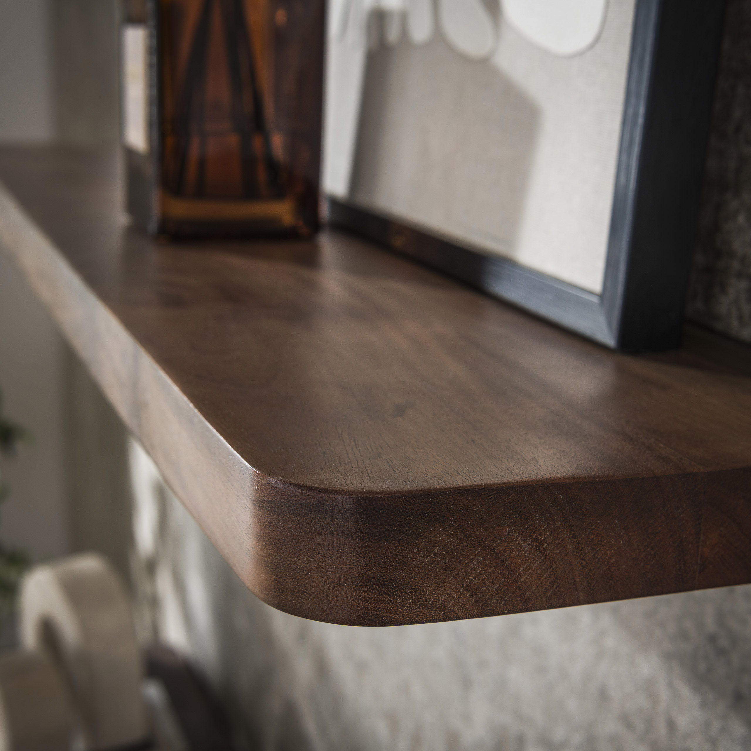 Etagère murale Carve 60 cm - Acacia massif marron