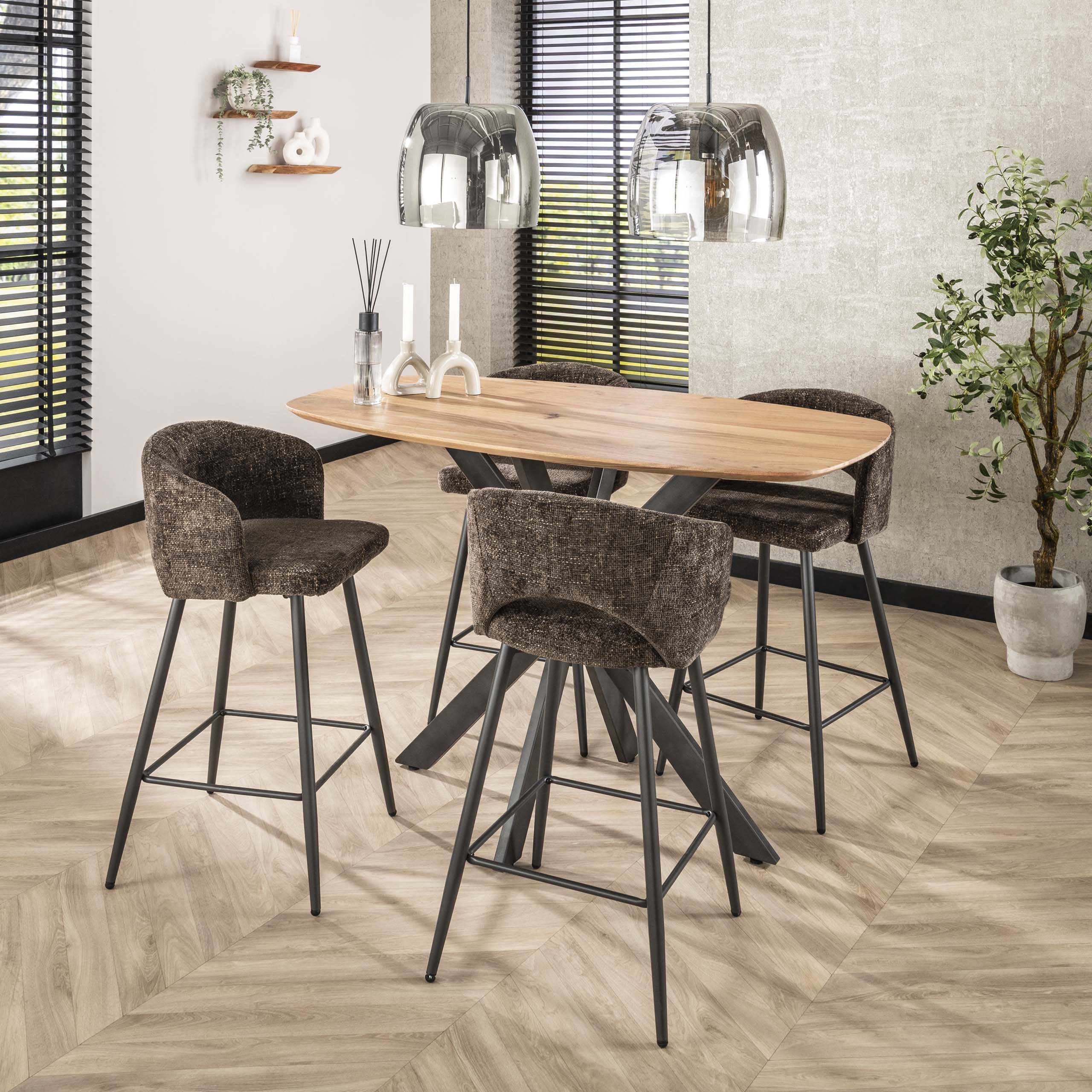 Tabouret de bar Salon - emballé par 2 - Cargo marron