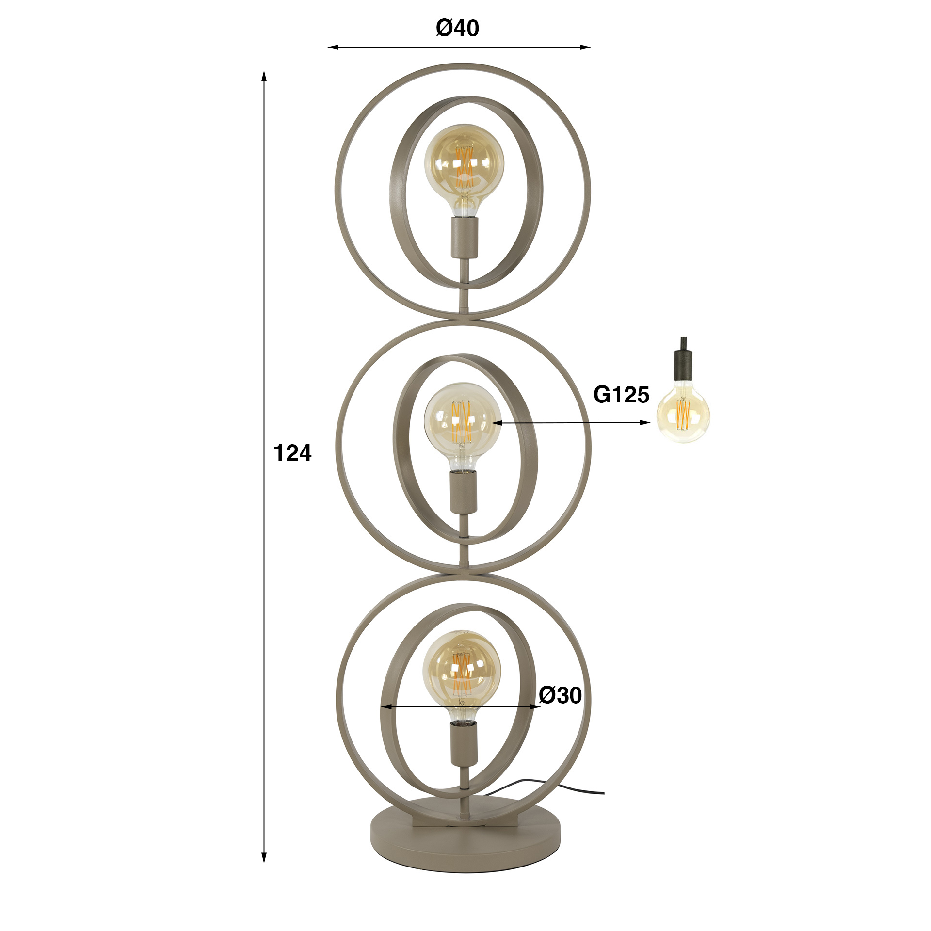 Lampadaire Turn Around 3 lumières - Beige