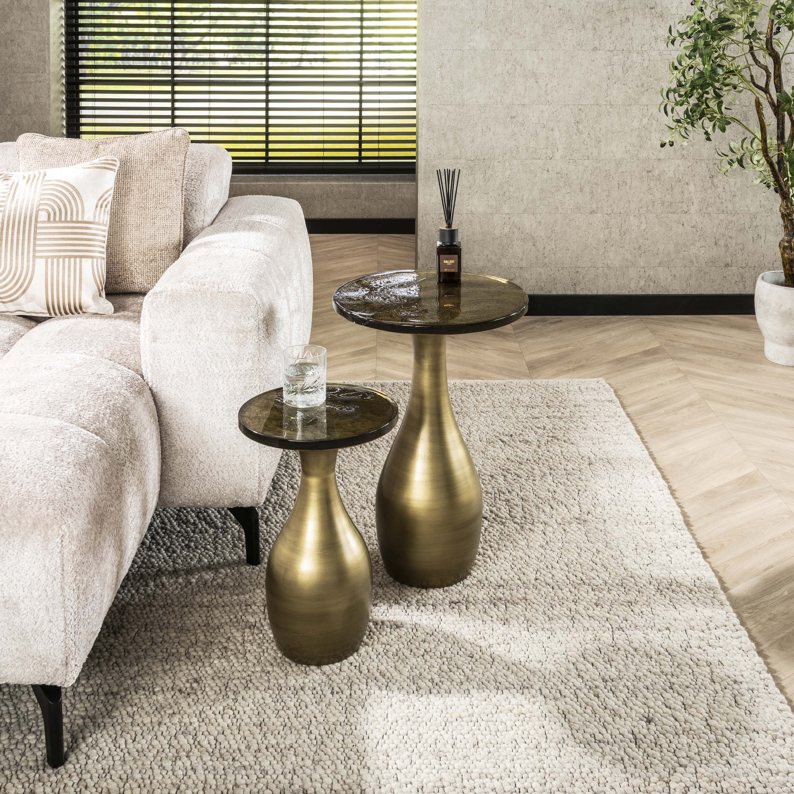 Table d'appoint Eclipse Drop M - Or antique