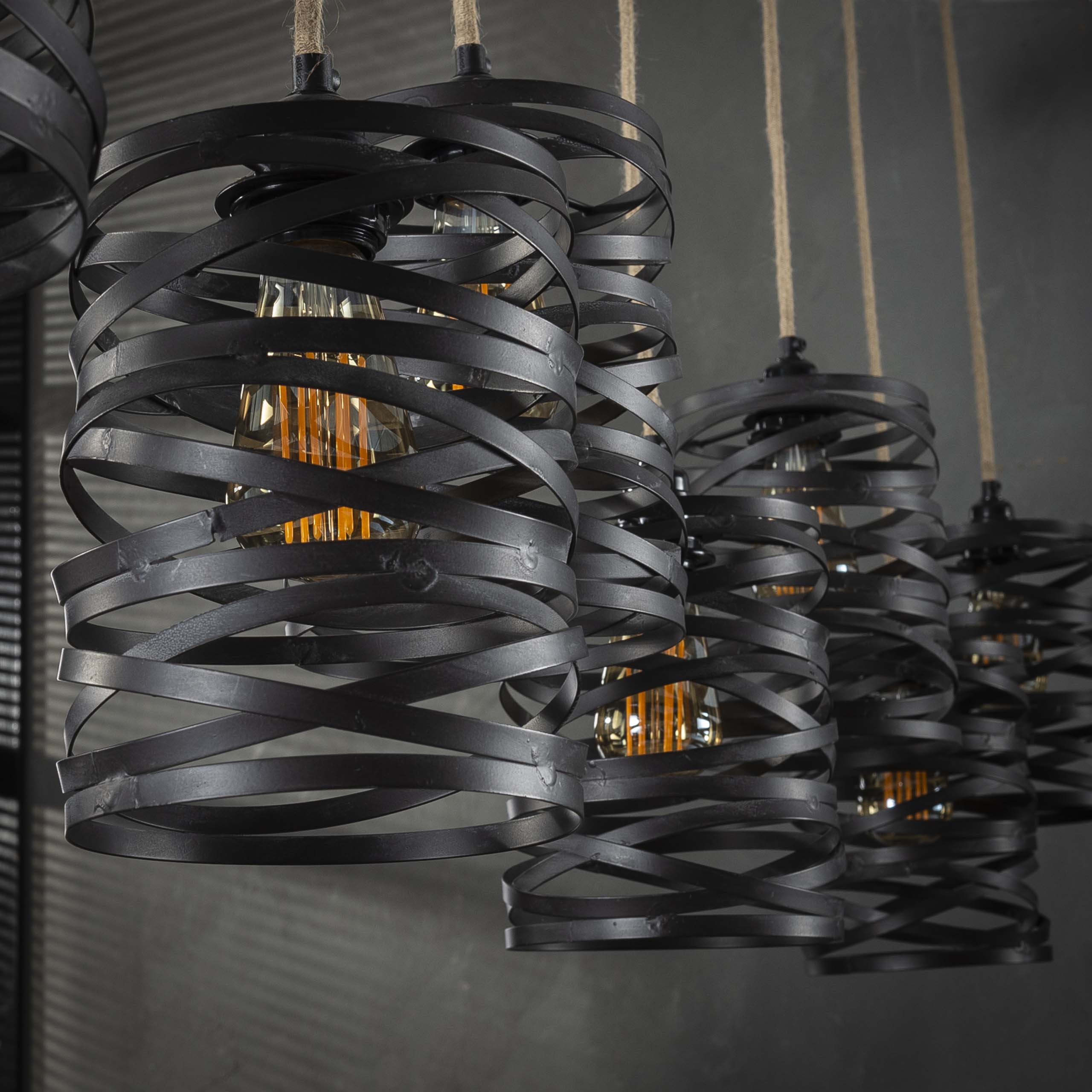 Lampe suspendue 7L twist wrap XL / Gris ardoise