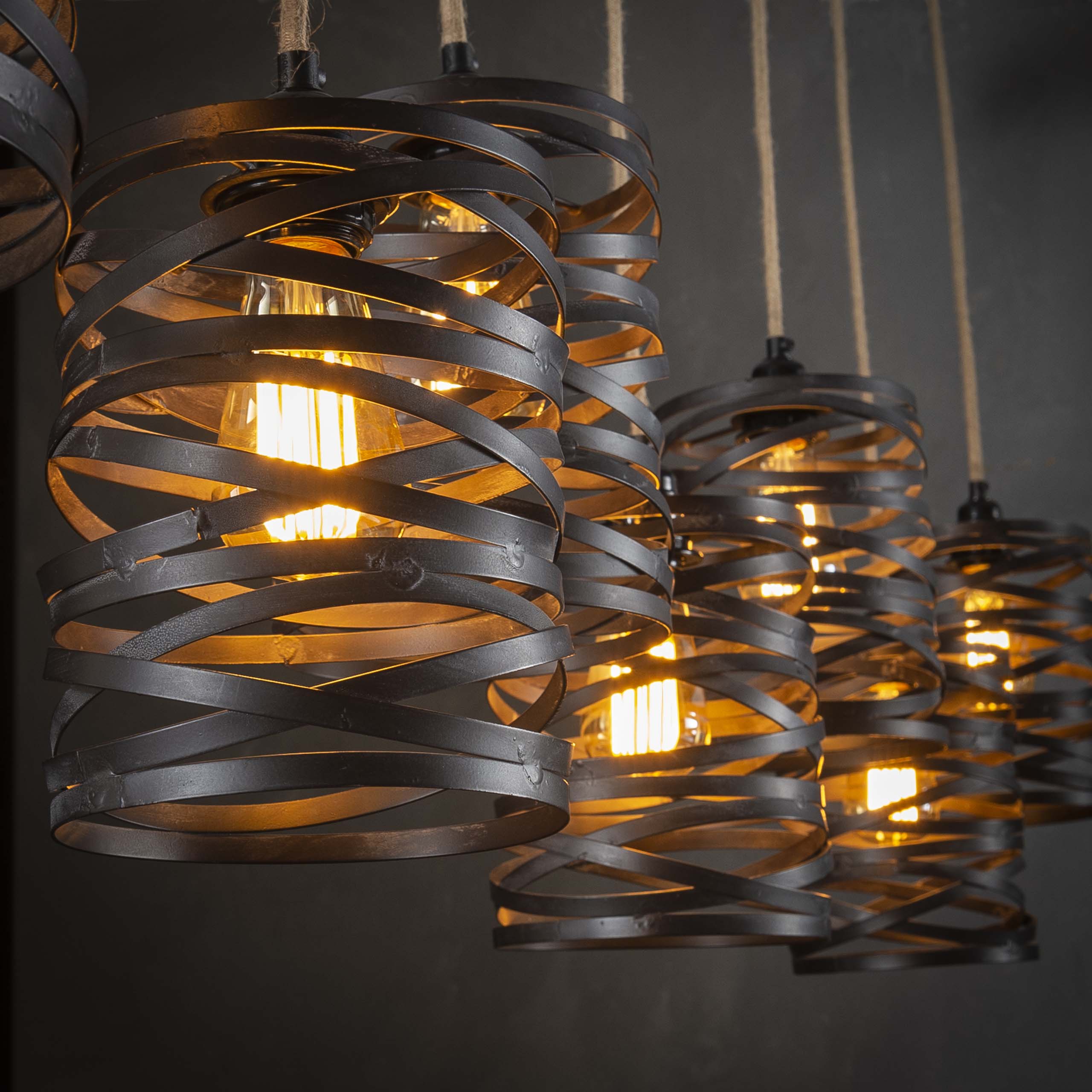Lampe suspendue 7L twist wrap XL / Gris ardoise