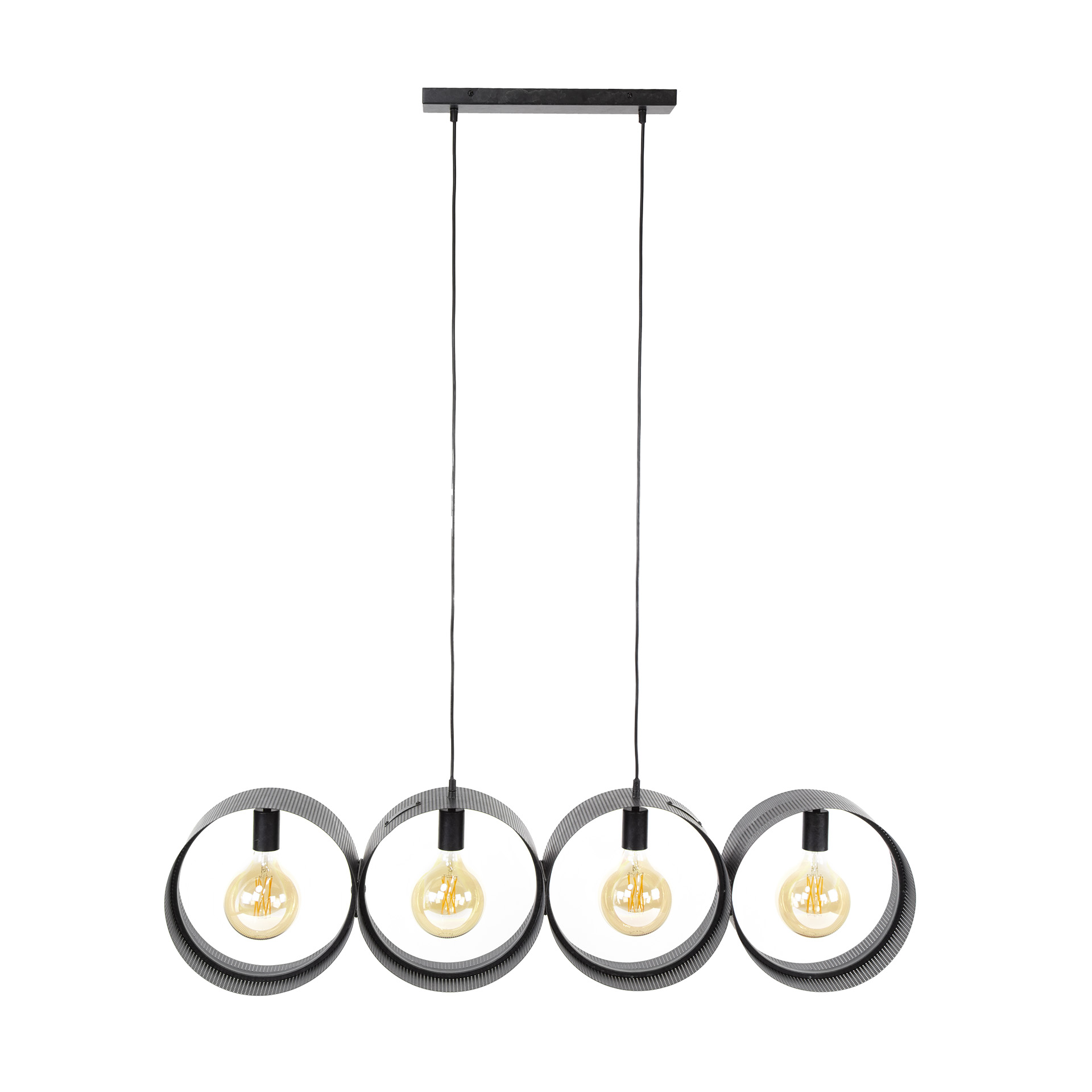 Lampe suspendue Ring mesh 4 lumières - Charbon
