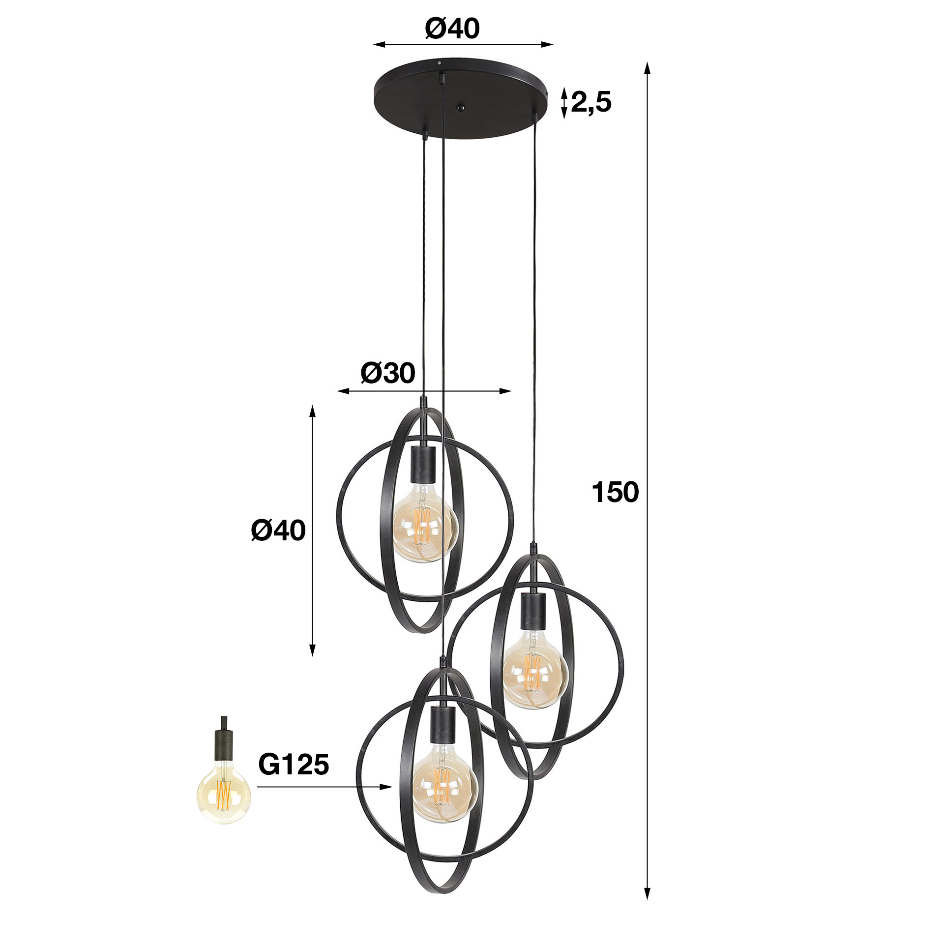 Lampe suspendue 3L Endless étagée