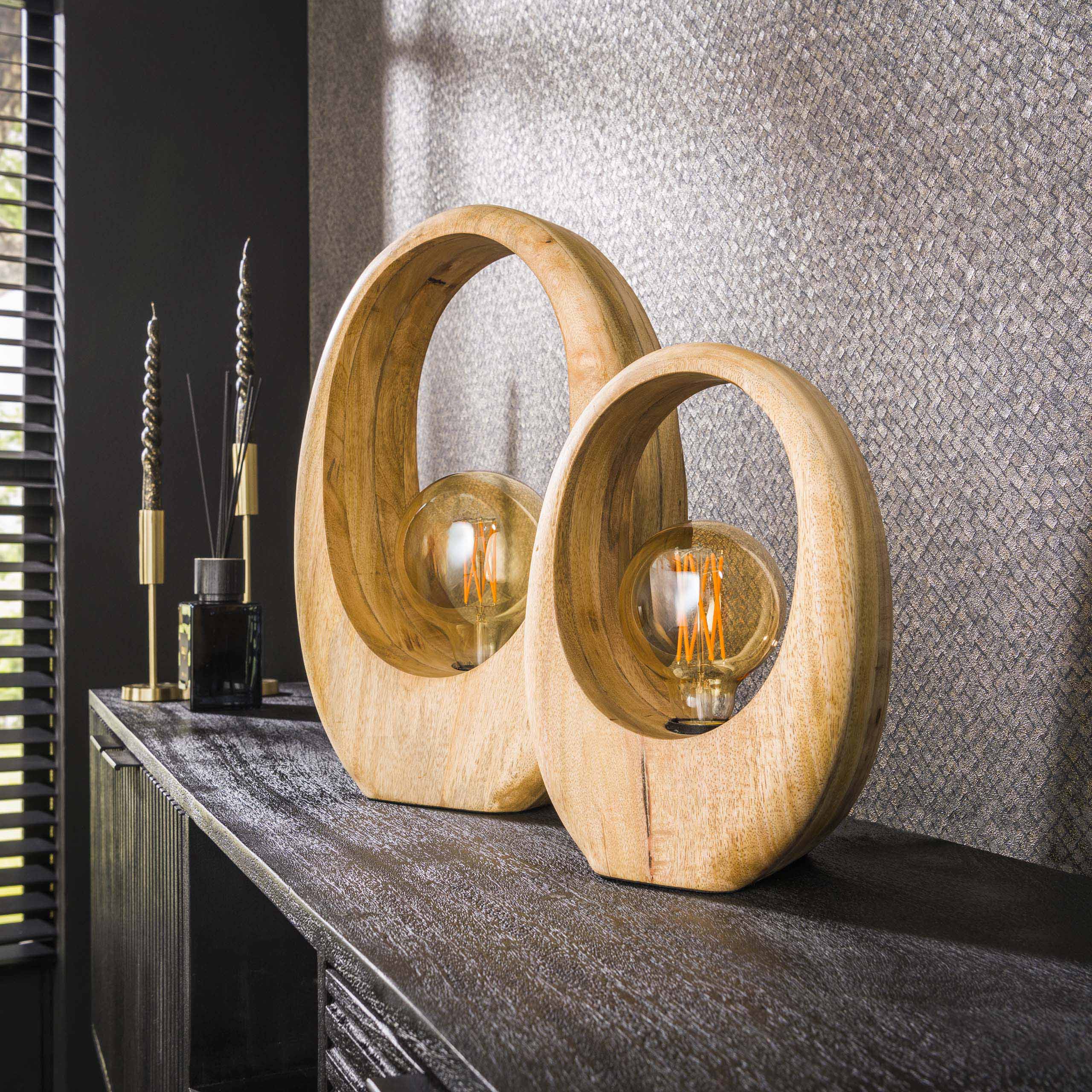 Lampe de table 1L Arch bois / Manguier massif naturel