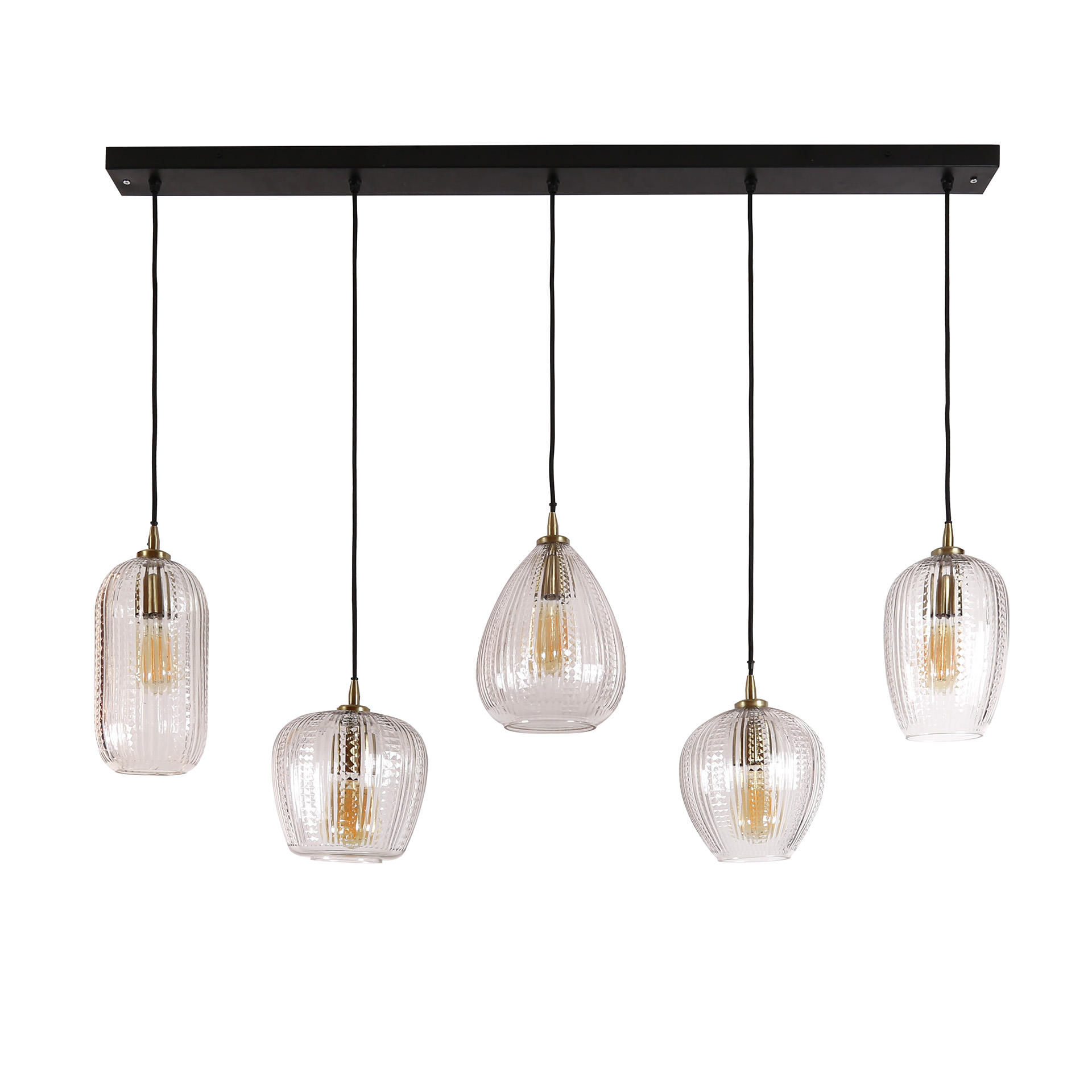 Lampe suspendue 5L mélange de grains de diamant / Verre diamant