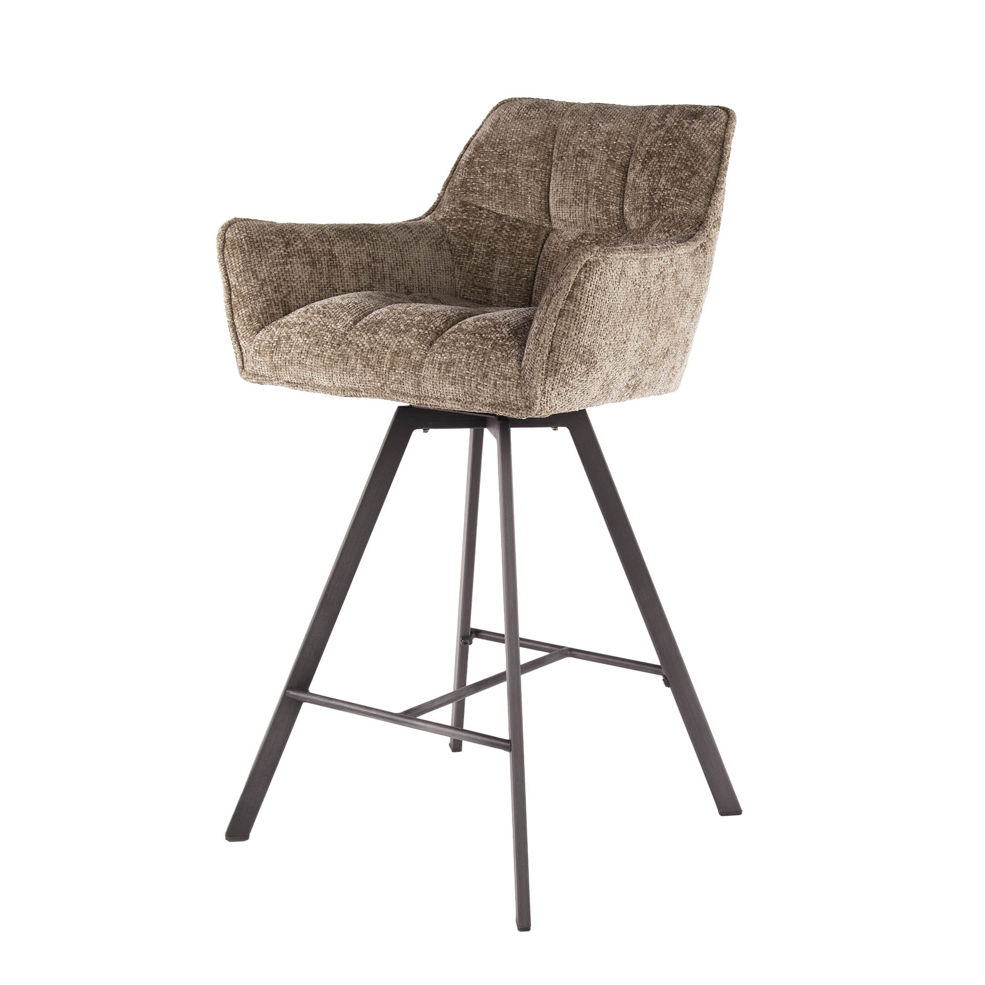 Chaise de bar Raster rotative - lot de 2 - Hoven champagne