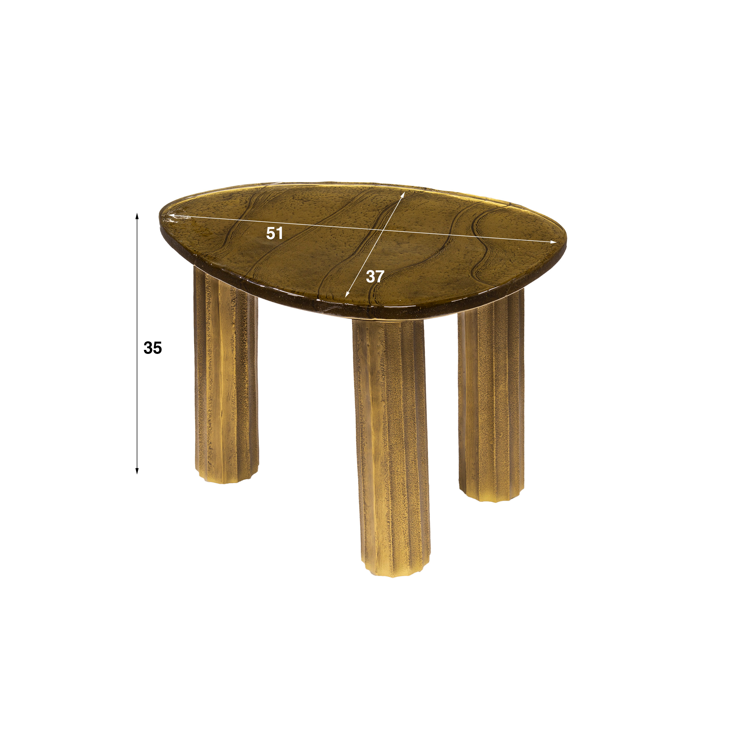 Table basse Eclipse S - Or antique