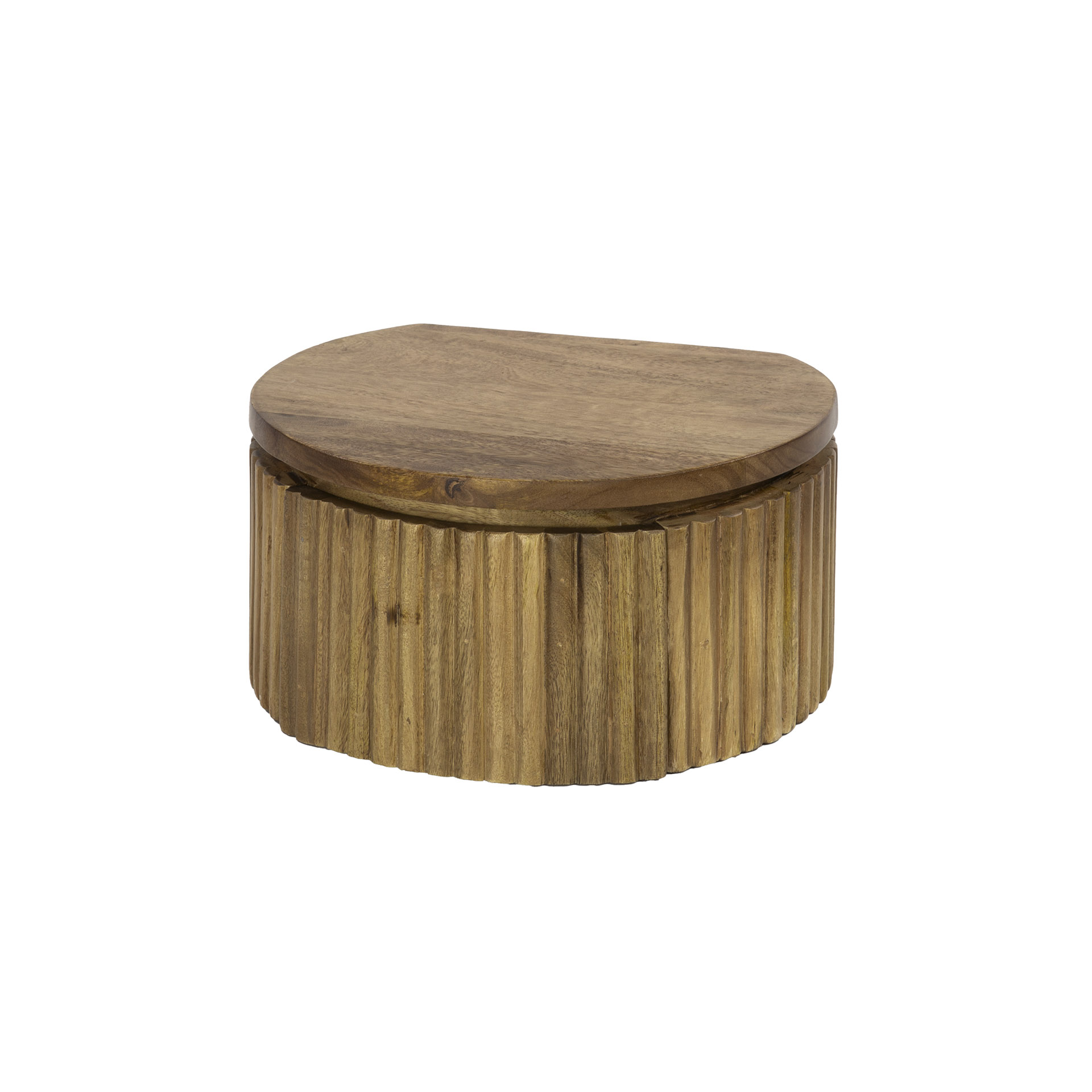 Table de chevet Wave XS ronde flottante - 1 tiroir - Mangue sable
