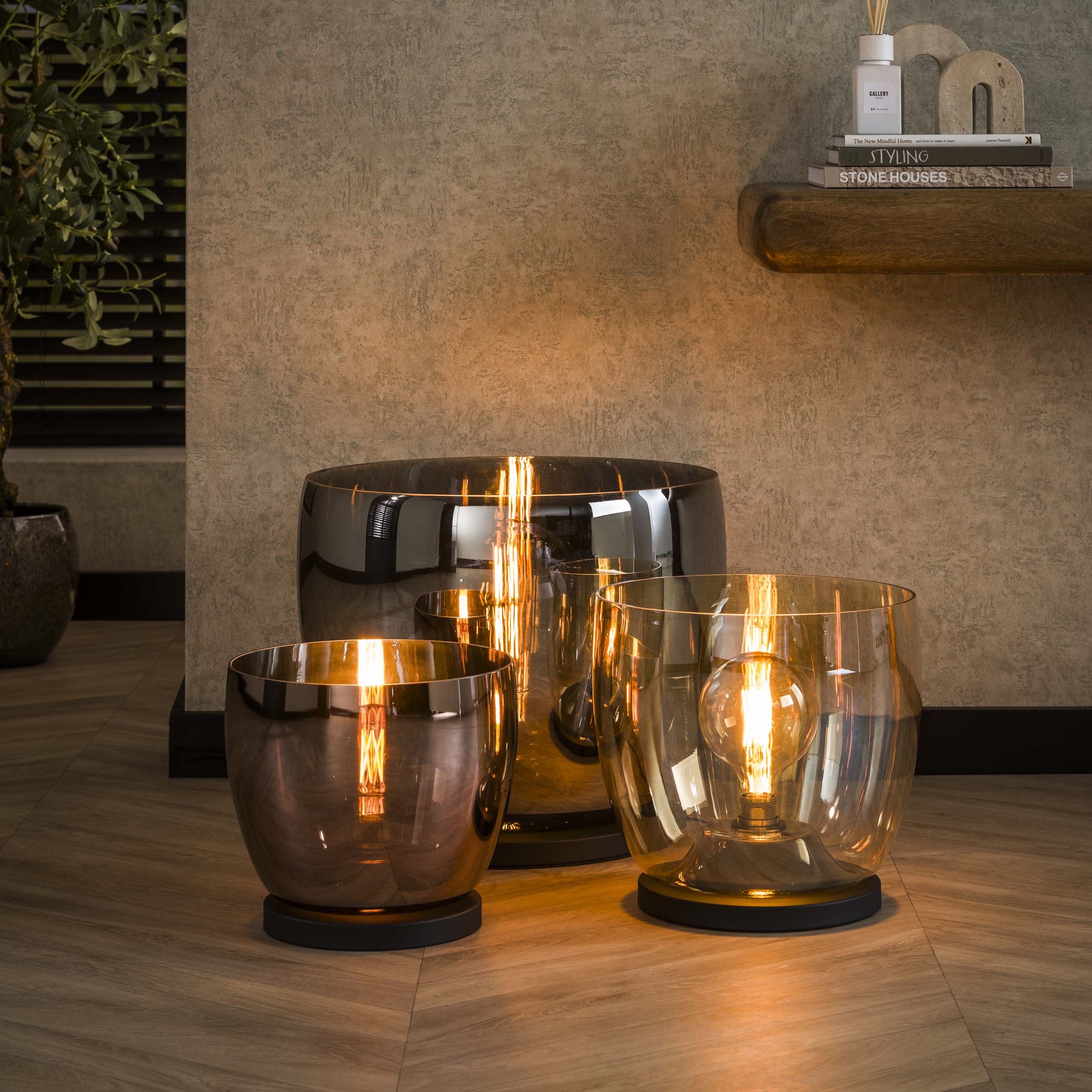 Lampadaire UP XXL 1 lumière - Verre gris fumé