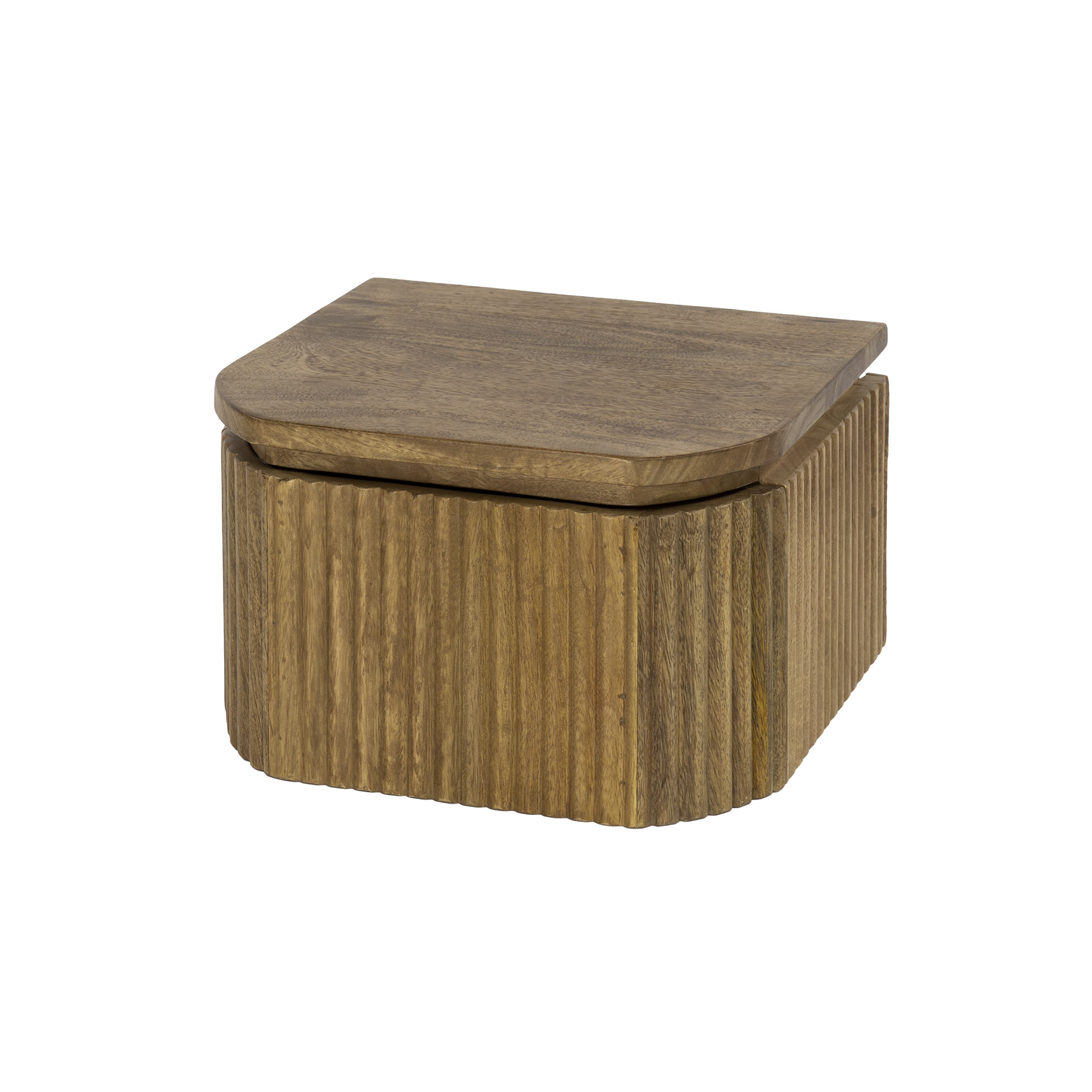 Table de chevet Wave XS flottante 1 tiroir - Manguier massif coloris sable