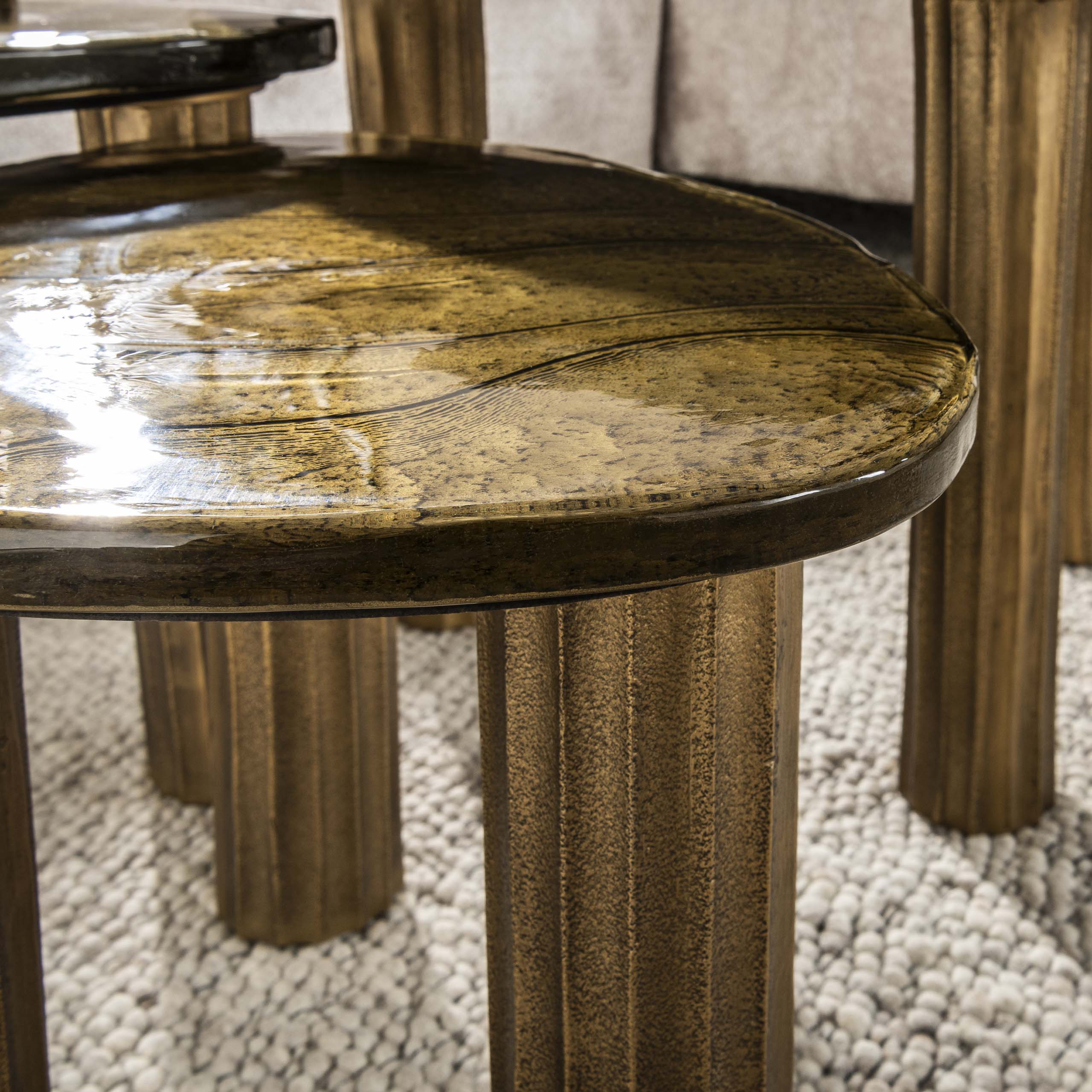 Table basse Eclipse S - Or antique