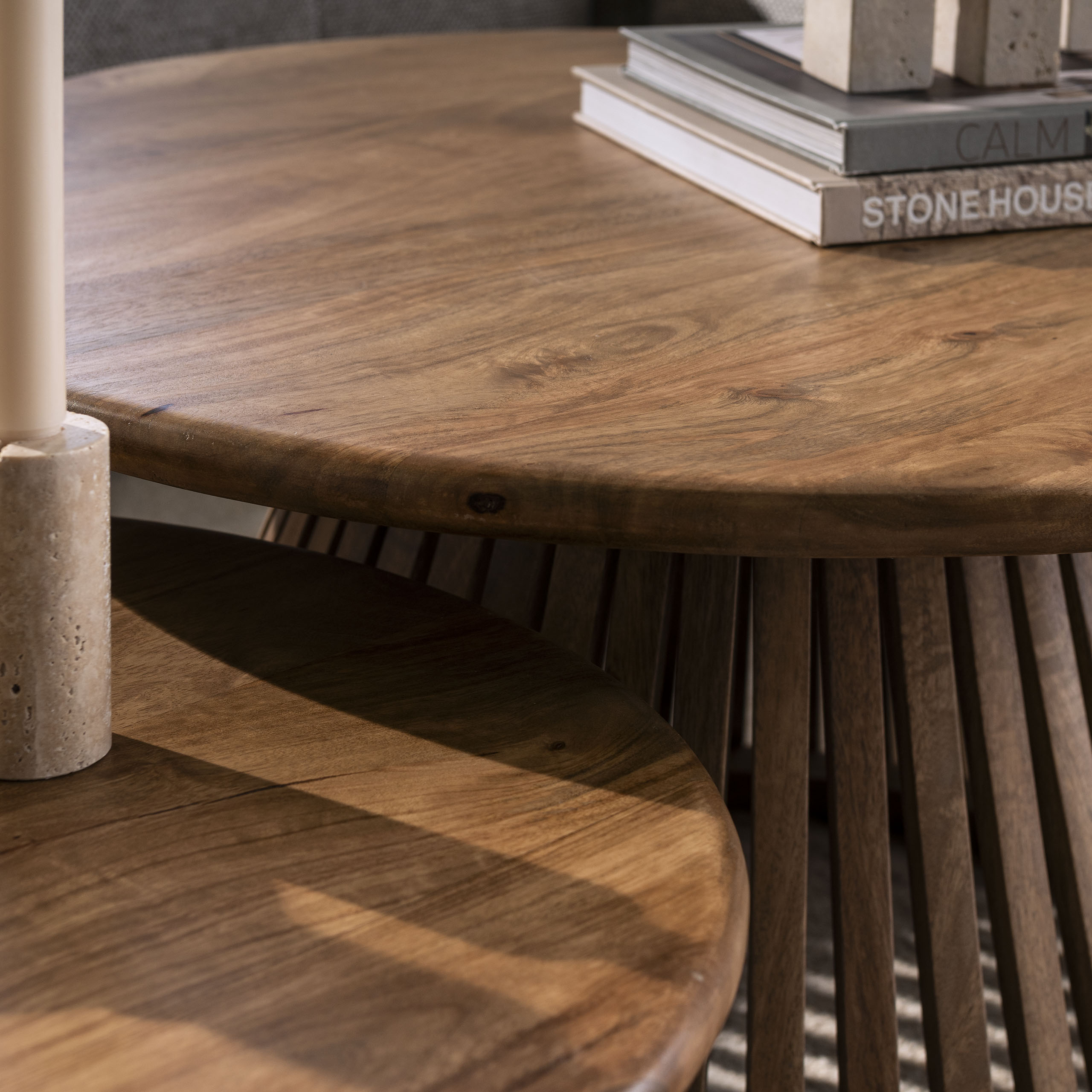 Ensemble table basse/2 tweak conique / Couleur sable mangue massif
