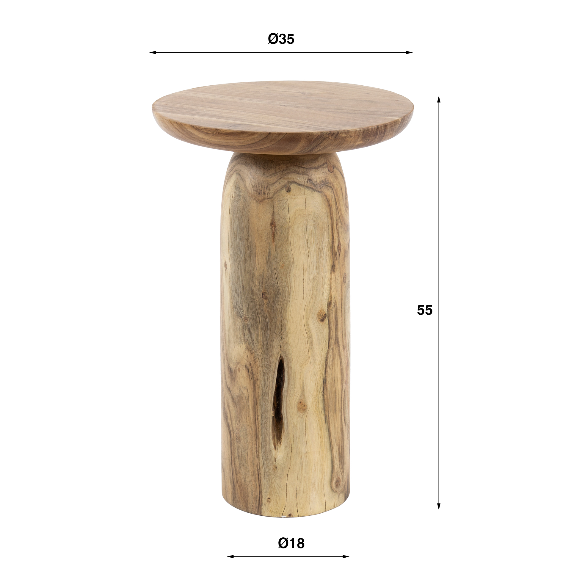 Table d'appoint River Solid 55 cm - Acacia massif