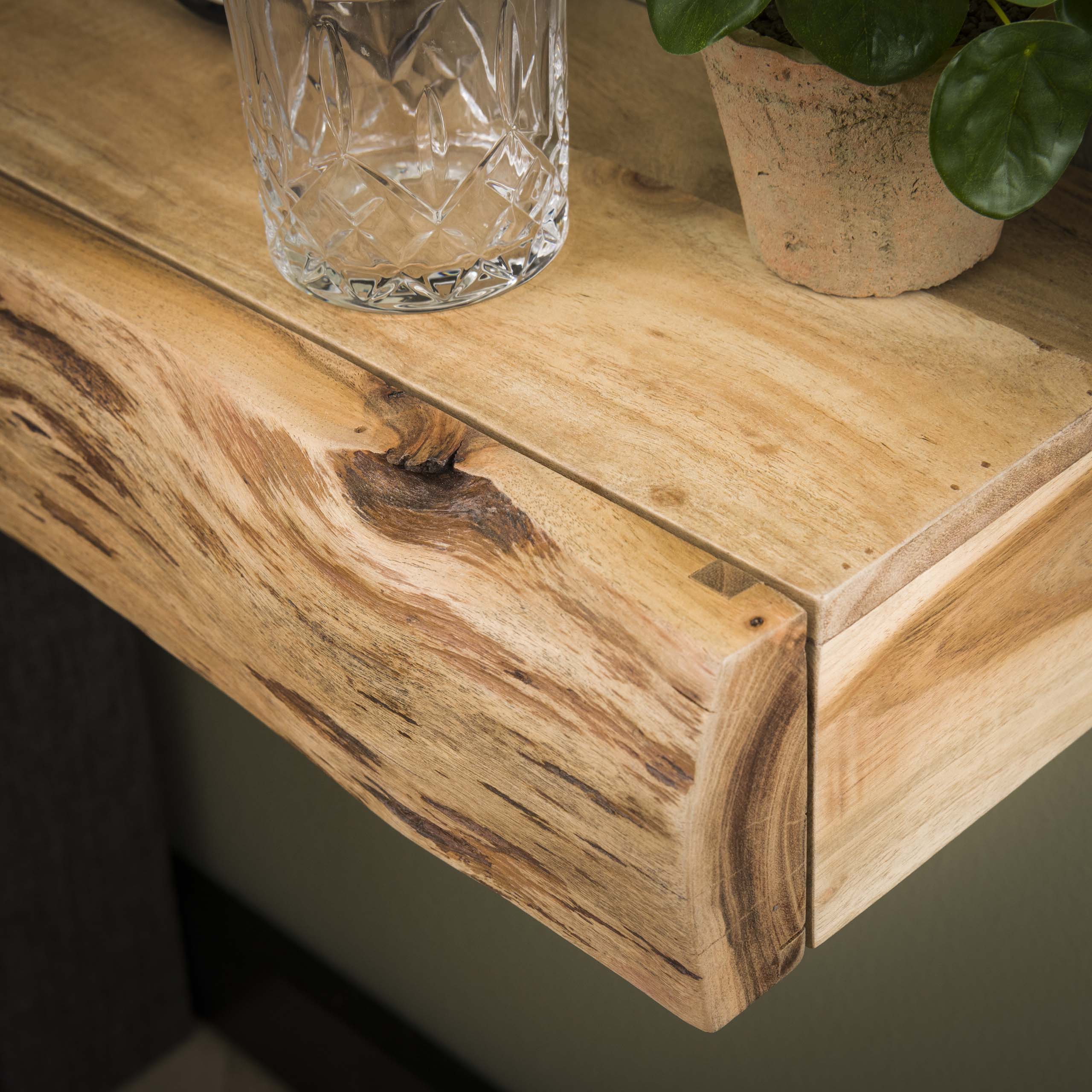 Table de chevet Tree L 1 tiroir - lot de 2 - Acacia massif