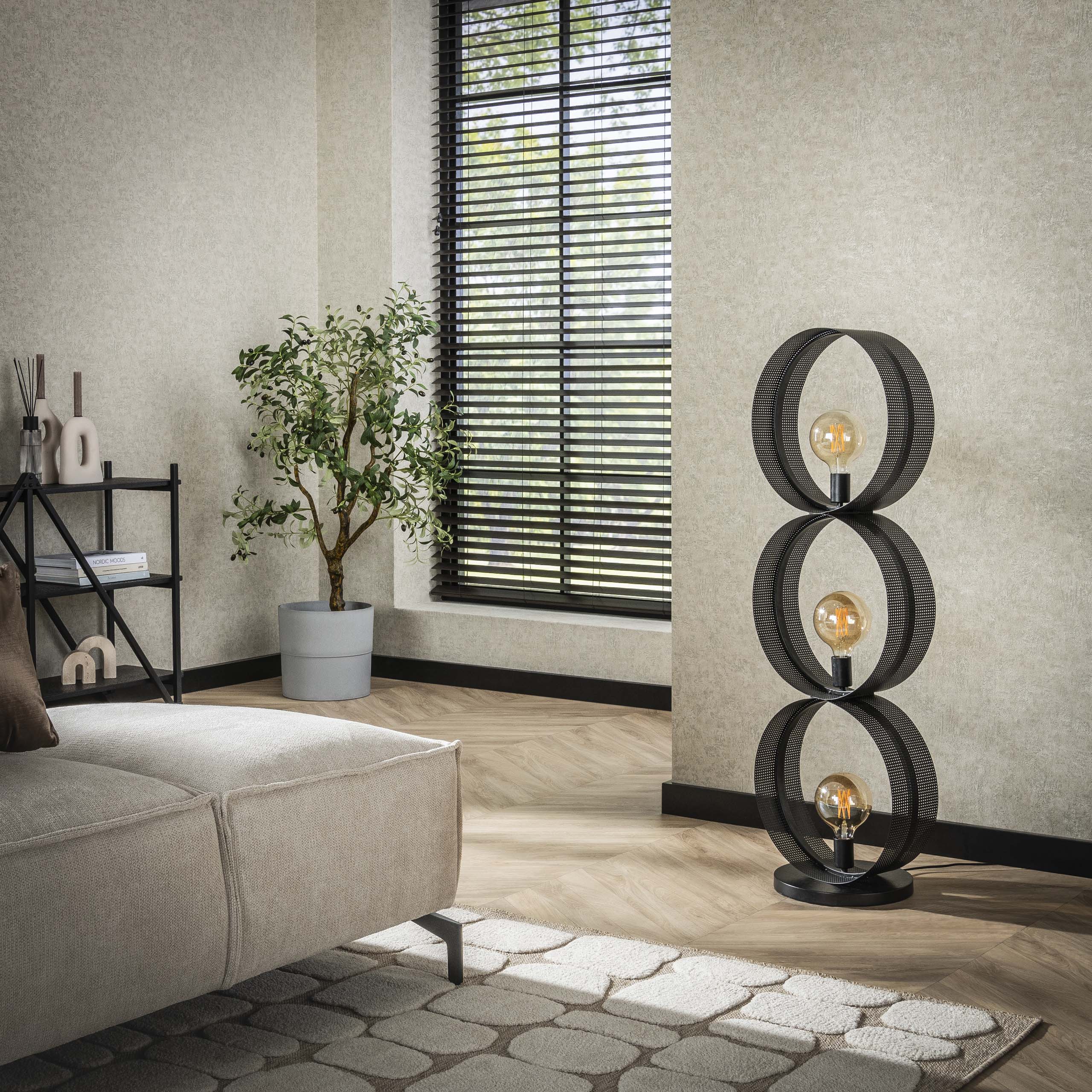 Lampadaire Ring Mesh 3 lumières - Charbon
