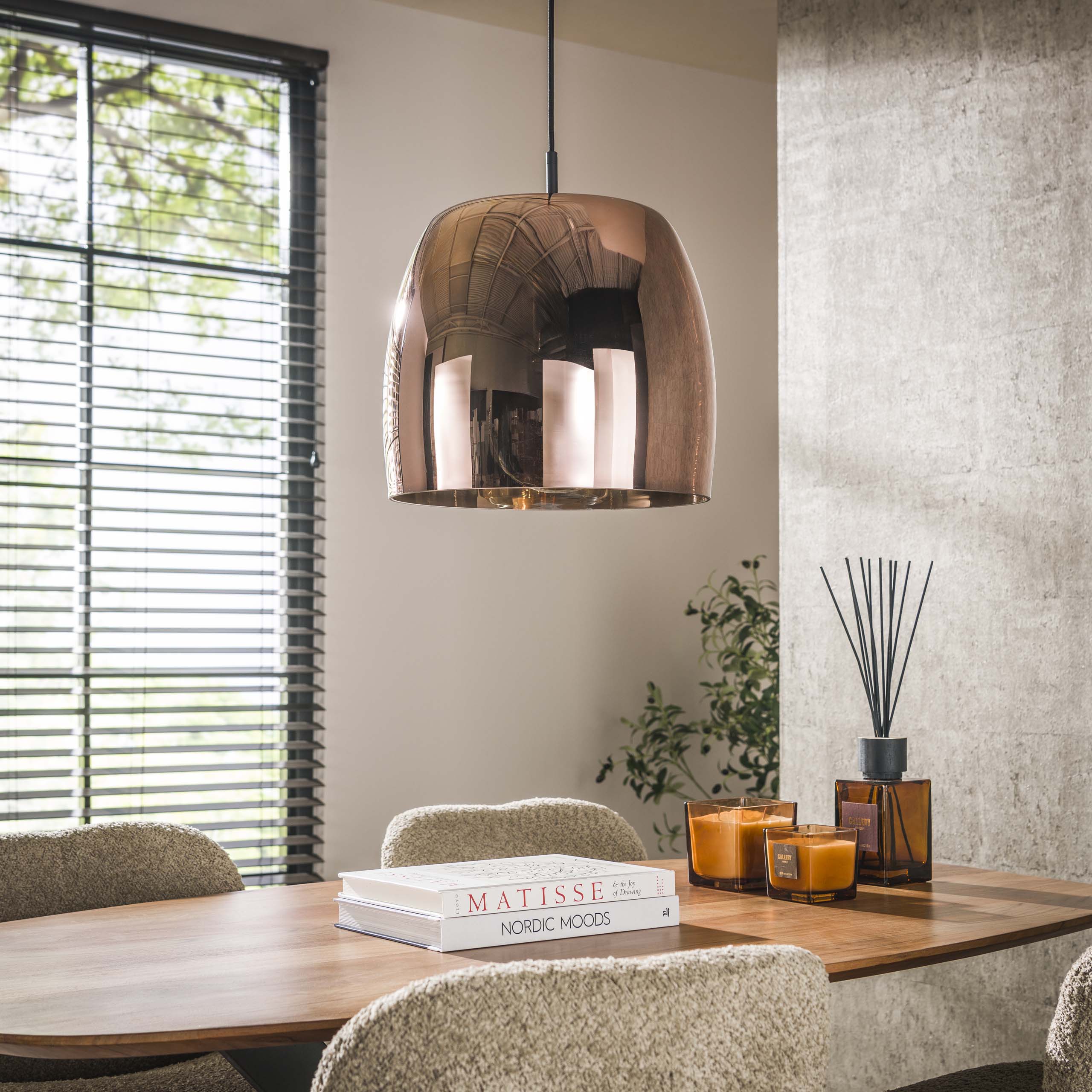 Lampe suspendue 1L verre drift / Verre couleur cuivre