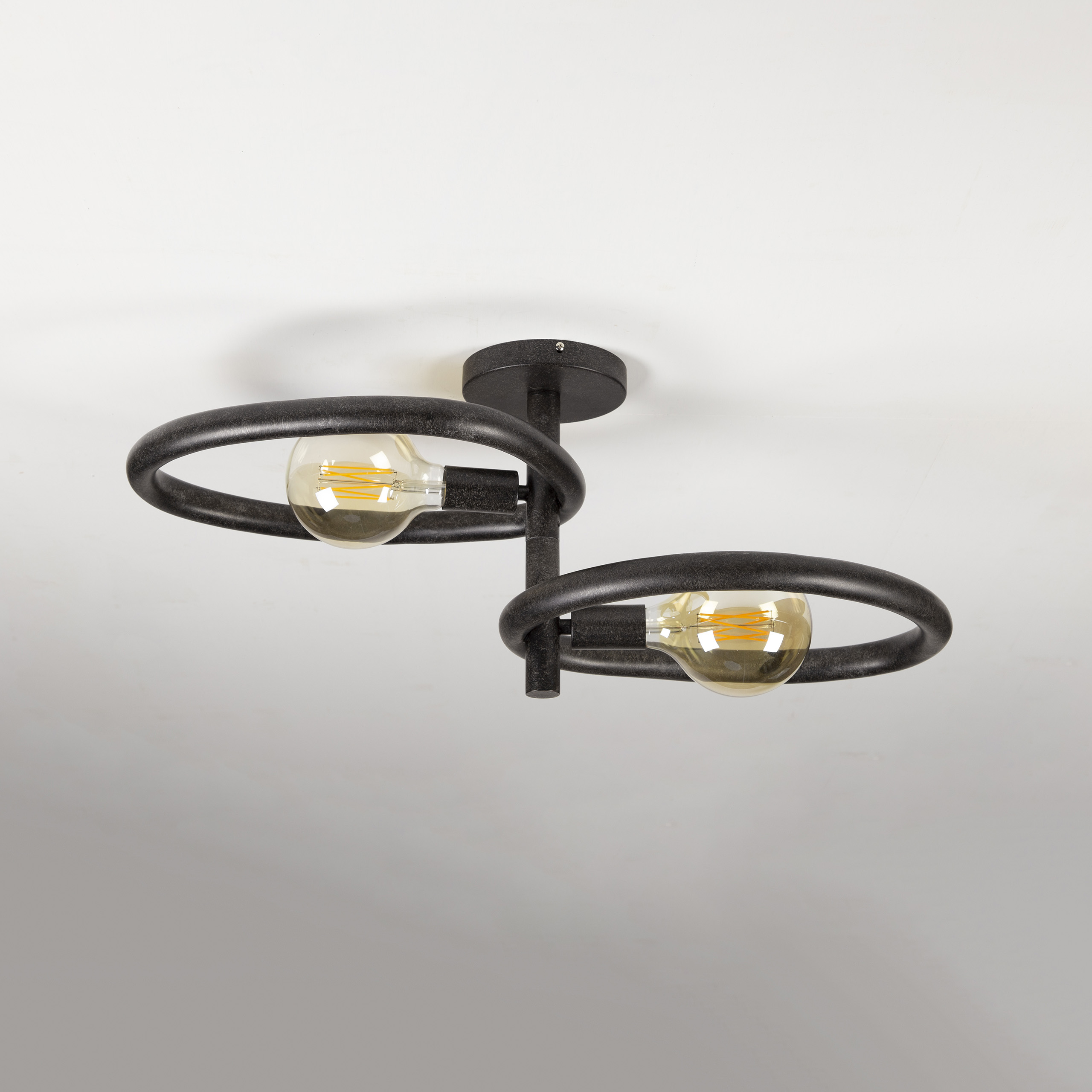 Plafonnier Pebble 2 lumières - Noir arctique