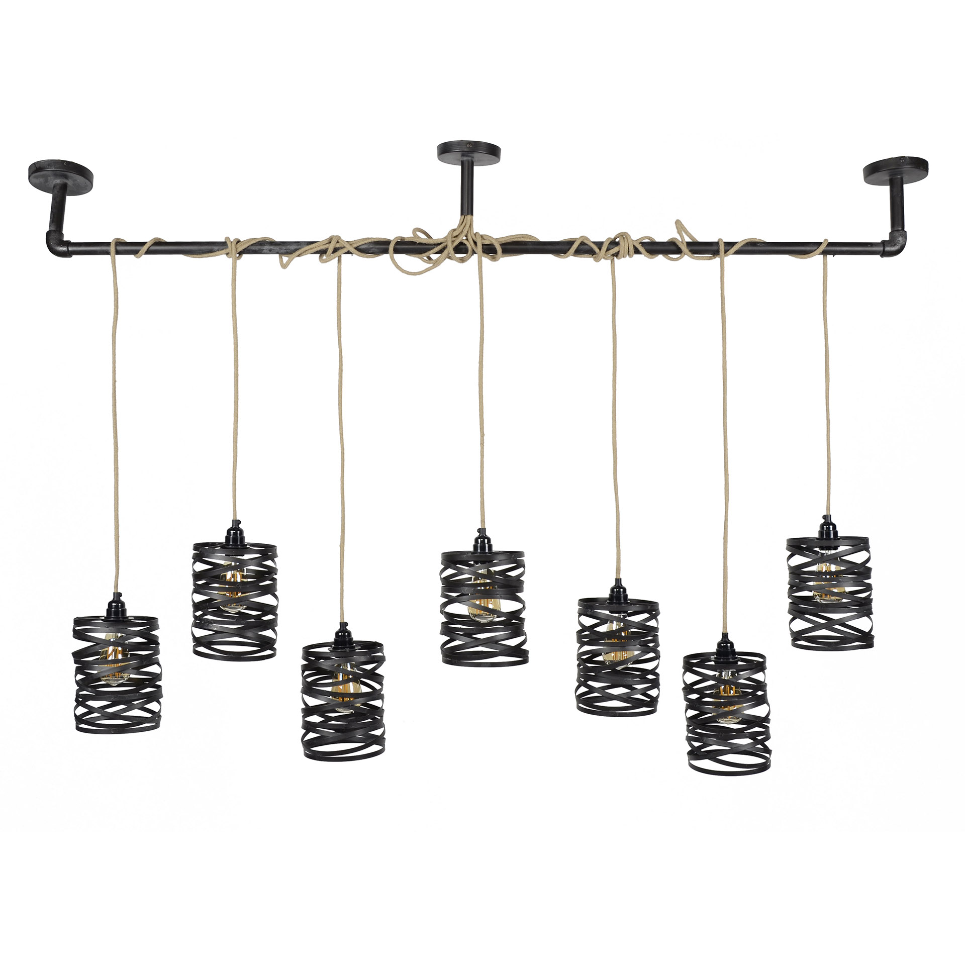 Lampe suspendue 7L twist wrap XL / Gris ardoise