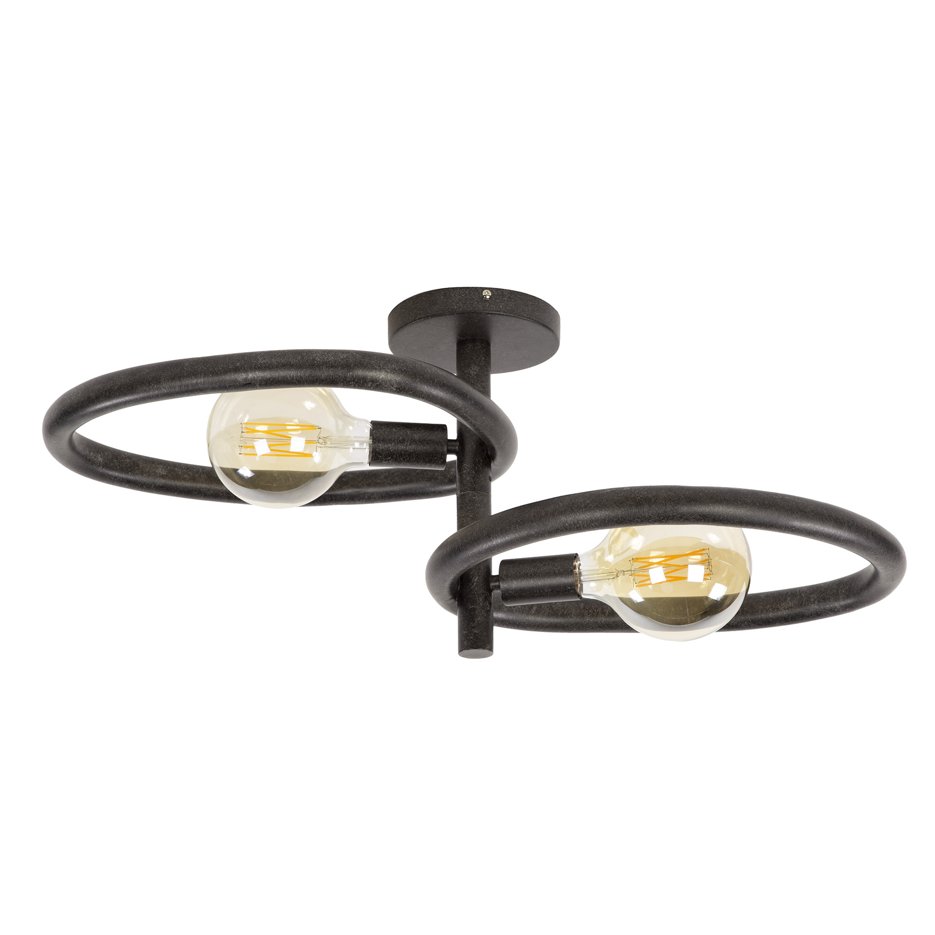 Plafonnier Pebble 2 lumières - Noir arctique