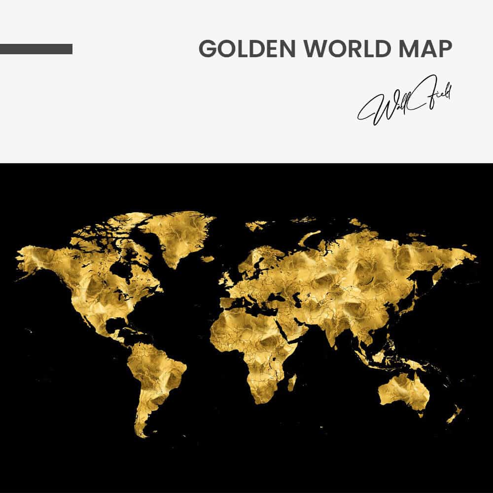 Golden World Map – Verre