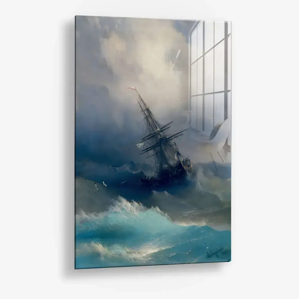 Ship in the Stormy Sea – Verre