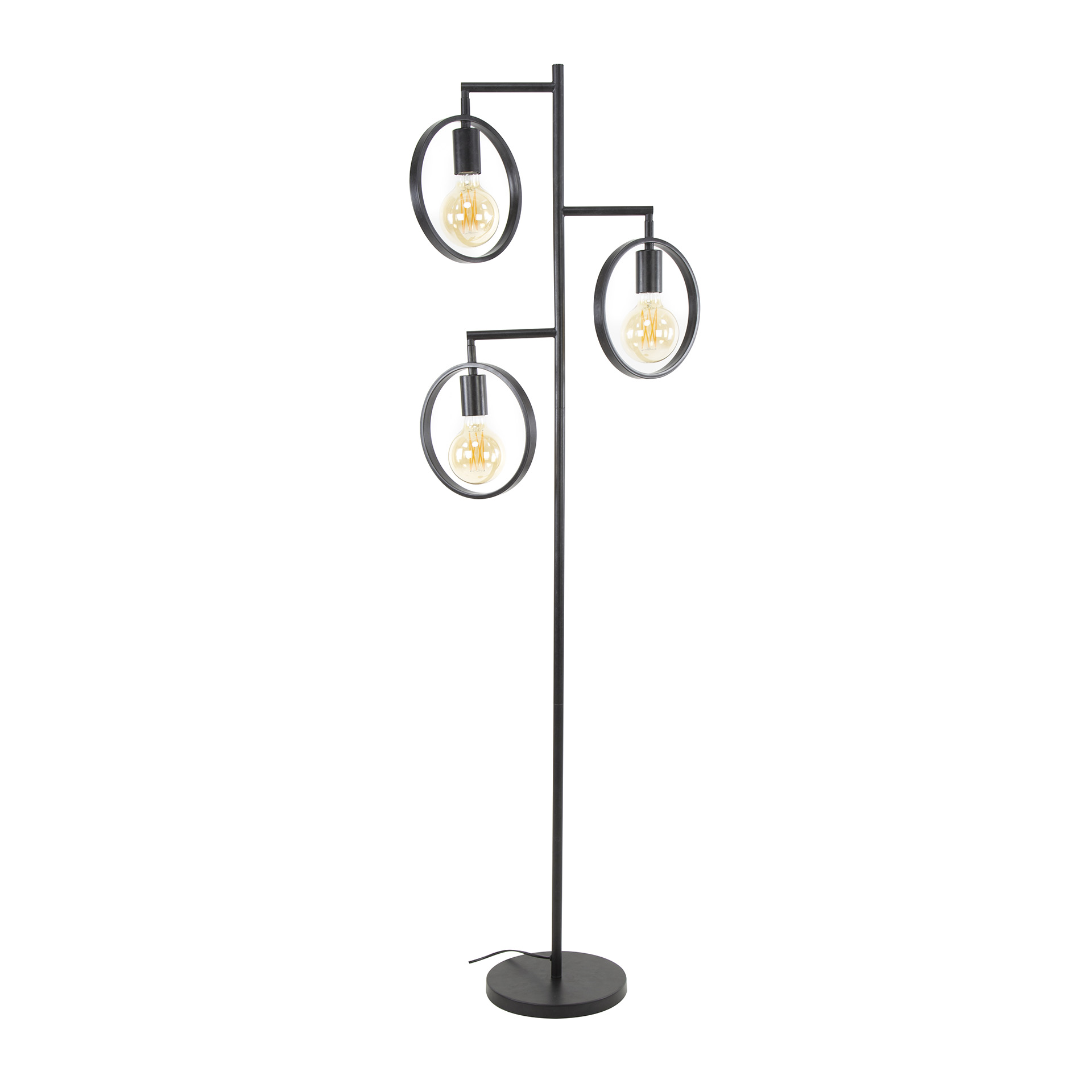 Lampadaire 3L anneau / Charbon