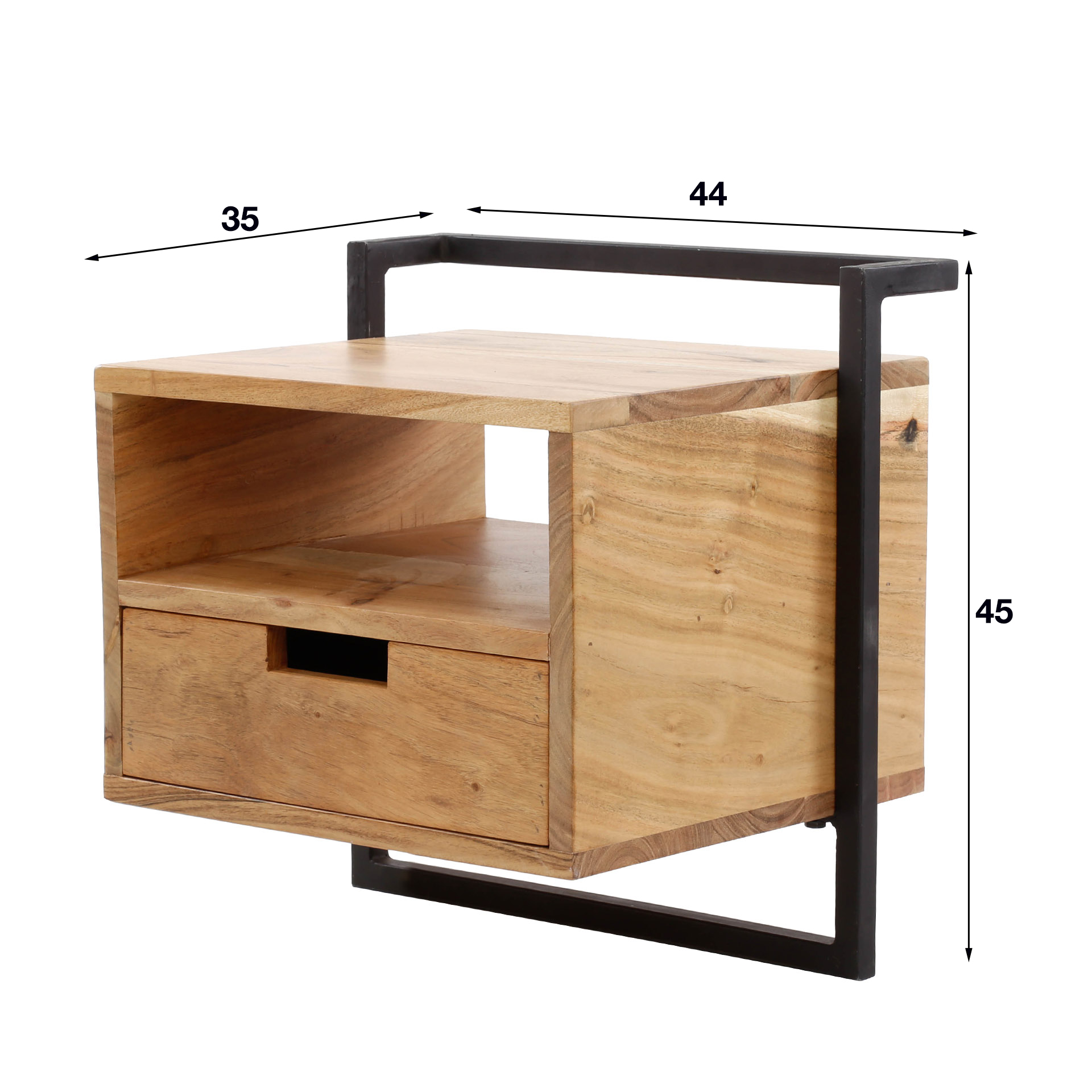 Table de chevet Air Solid - 1 tiroir - Acacia massif