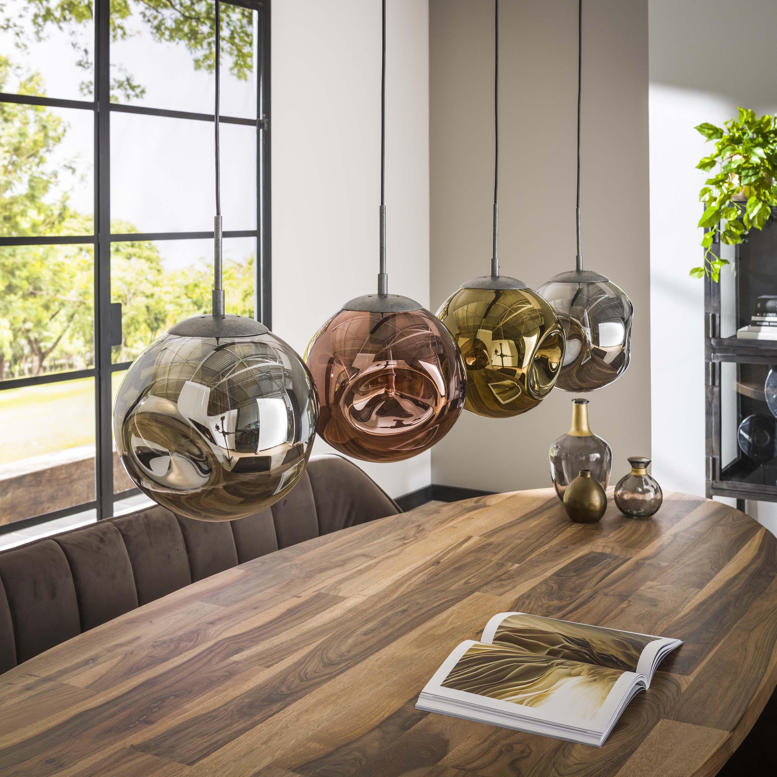 Lampe à suspension 4L stellaire / Vieil argent
