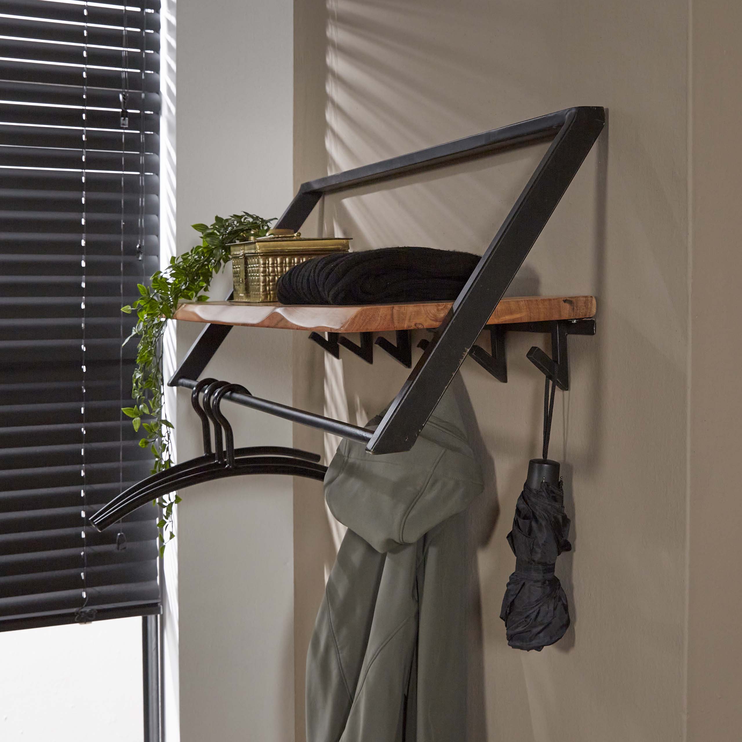 Portemanteau Lean - 6 patères - Acacia massif