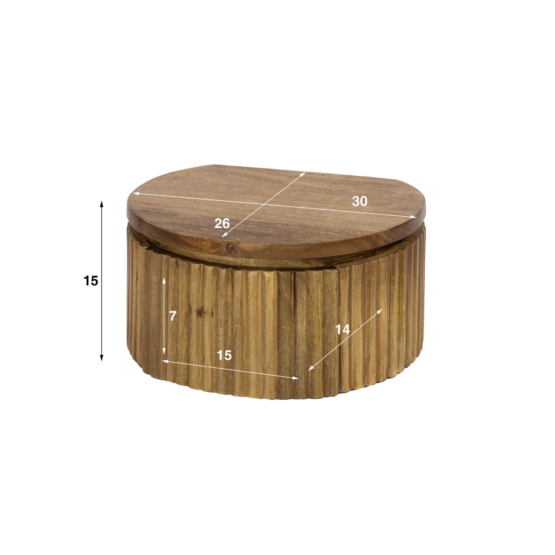 Table de chevet Wave XS ronde flottante - 1 tiroir - Mangue sable