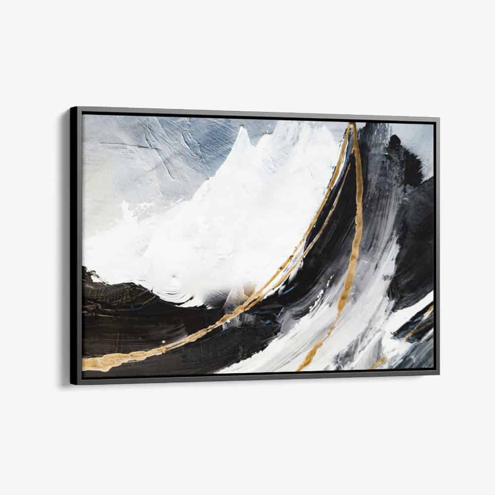 "Black,  White & Gold Abstract"