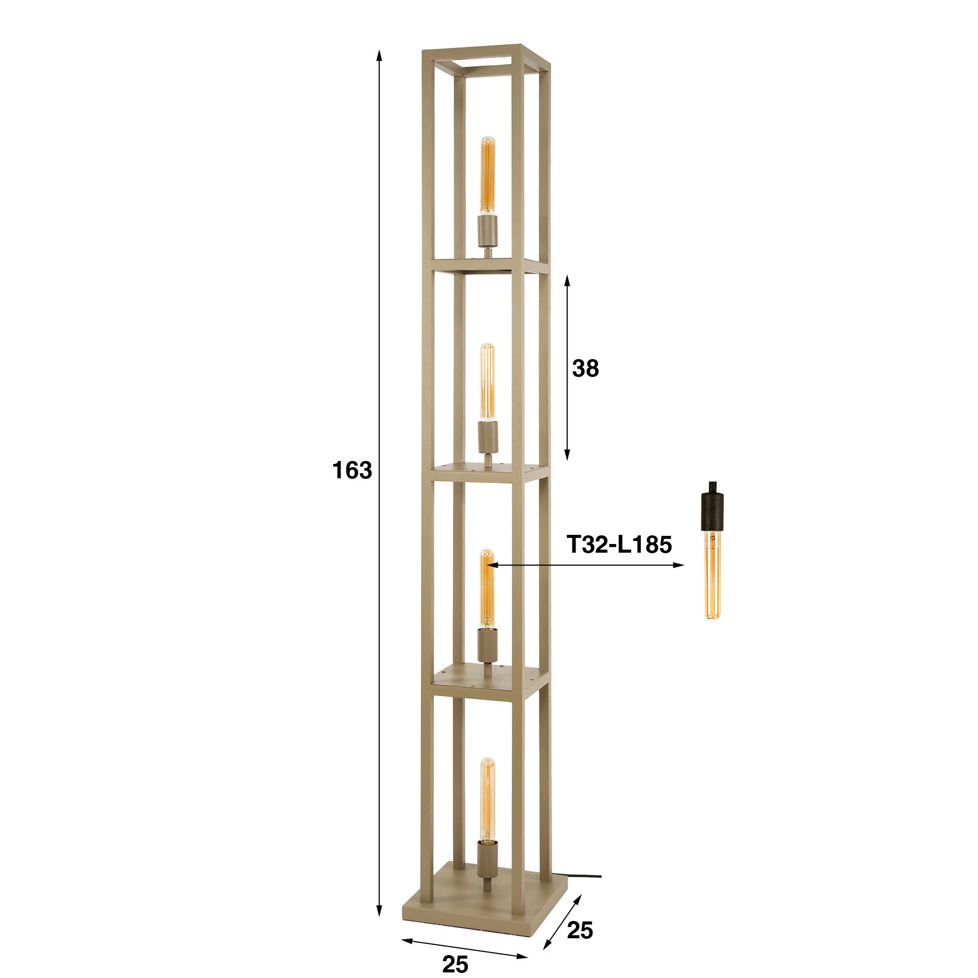 Lampadaire Quadra 4 lumières - Beige