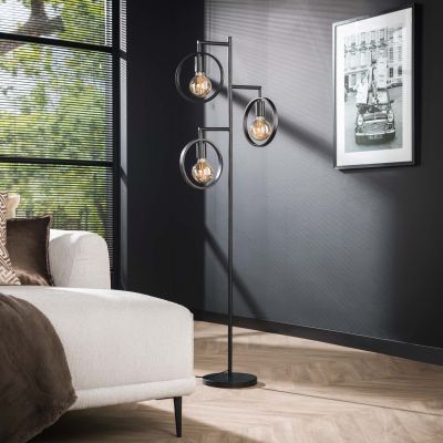 Lampadaire 3L anneau / Charbon