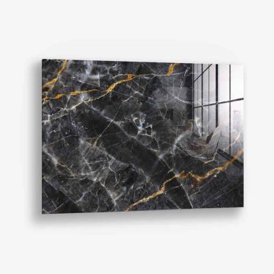 Black,  White & Gold Stone – Verre