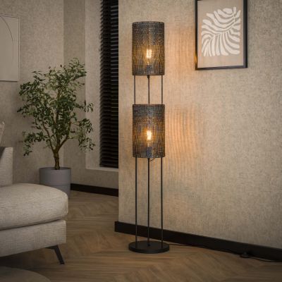Lampadaire 2L Cylindre Mesh